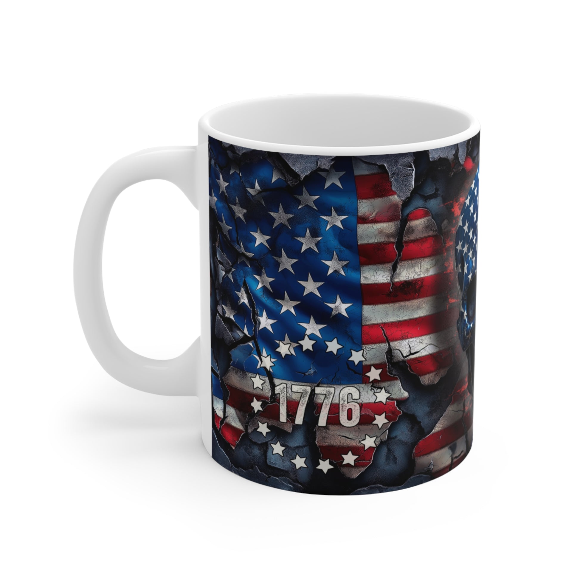 We The People Skull and Flag Patriotic Mug - (11oz-15oz) American Pride, Independence Day Gift, 4th of July Decor, Veteran's Day, Political - Premium Mug from Old Glory 1776 Apparel - Just $19.99! Shop now at Old Glory 1776 Apparel