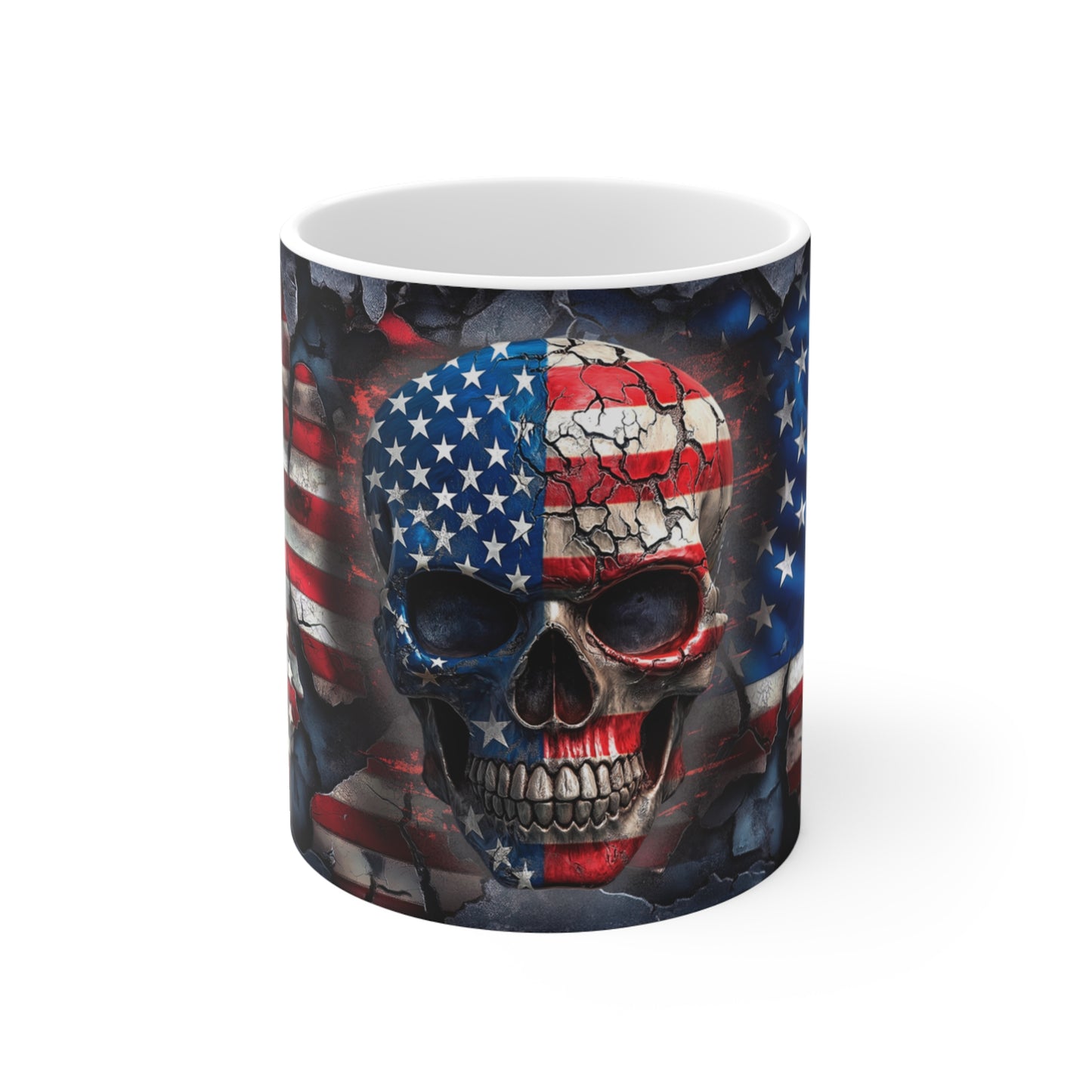 We The People Skull and Flag Patriotic Mug - (11oz-15oz) American Pride, Independence Day Gift, 4th of July Decor, Veteran's Day, Political - Premium Mug from Old Glory 1776 Apparel - Just $19.99! Shop now at Old Glory 1776 Apparel