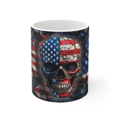 We The People Skull and Flag Patriotic Mug - (11oz-15oz) American Pride, Independence Day Gift, 4th of July Decor, Veteran's Day, Political - Premium Mug from Old Glory 1776 Apparel - Just $19.99! Shop now at Old Glory 1776 Apparel