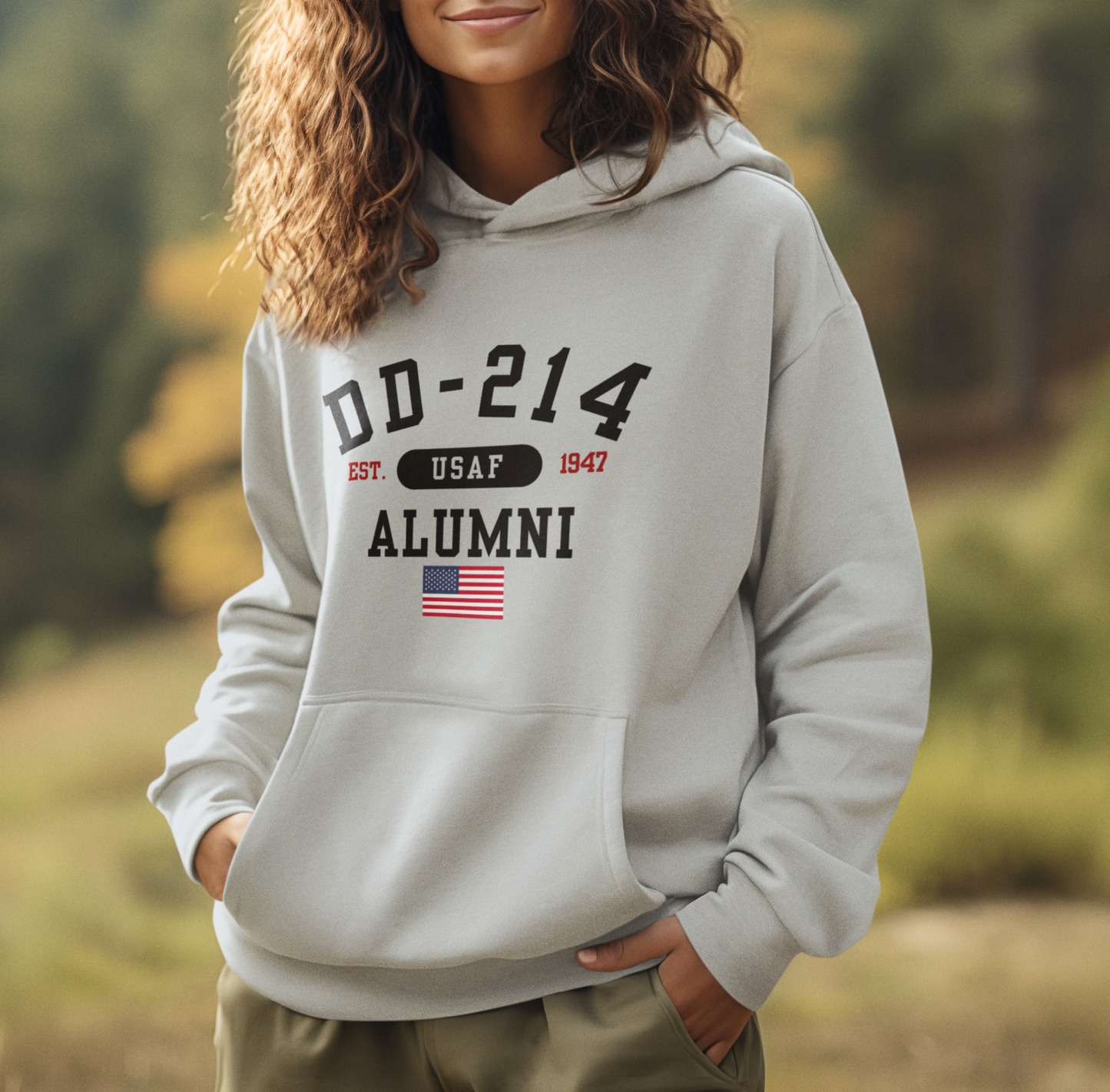 DD-214 Alumni - U.S. Air Force - Unisex Hoodie, Military Veteran Gift, Patriotic Sweatshirt, Veteran Apparel, Air Force Retirement - Premium Hoodie from Old Glory 1776 Apparel - Just $39.99! Shop now at Old Glory 1776 Apparel