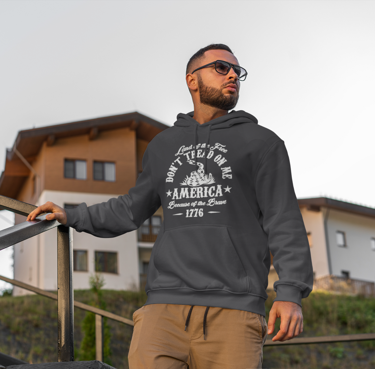 Liberty or Death Don't Tread on Me, Land of the Free Because of The Brave Unisex Hoodie - Premium Hoodie from Printify - Just $39.99! Shop now at Old Glory 1776 Apparel