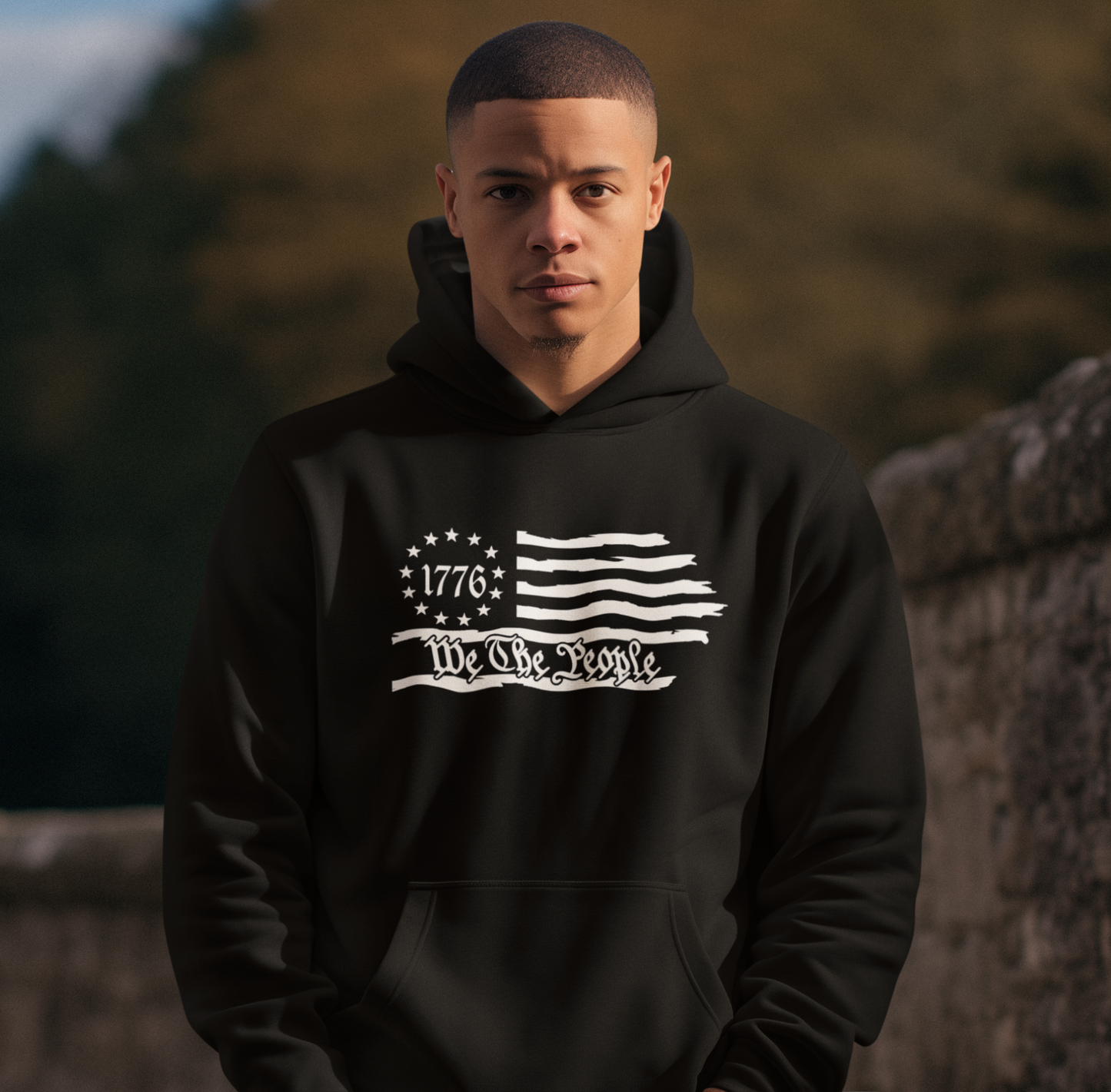 We The People 1776 Flag Patriotic Unisex Hoodie, Freedom & Liberty Sweatshirt, American Flag Hooded Sweatshirt, - Premium Hoodie from Printify - Just $39.99! Shop now at Old Glory 1776 Apparel