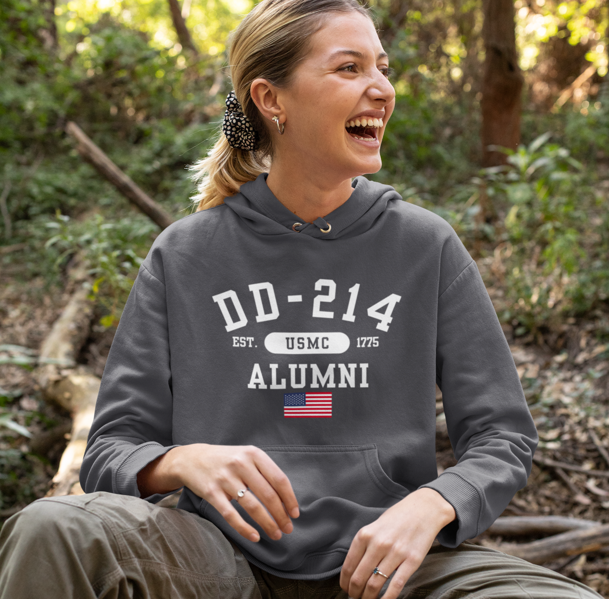 DD-214 Alumni - U.S. Marines - Unisex Hoodie, Military Veteran Gift, Patriotic Sweatshirt, Veteran Apparel, Marine Retirement - Premium Hoodie from Old Glory 1776 Apparel - Just $39.99! Shop now at Old Glory 1776 Apparel