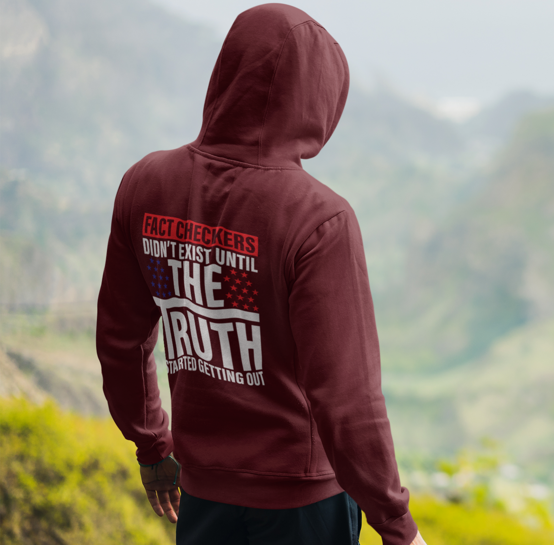 Fact Checkers Didn't Exist Until The Truth Started Getting Out Unisex Hoodie, Fight Bias Media, Defend Freedom and Truth - Premium Hoodie from Printify - Just $47.99! Shop now at Old Glory 1776 Apparel