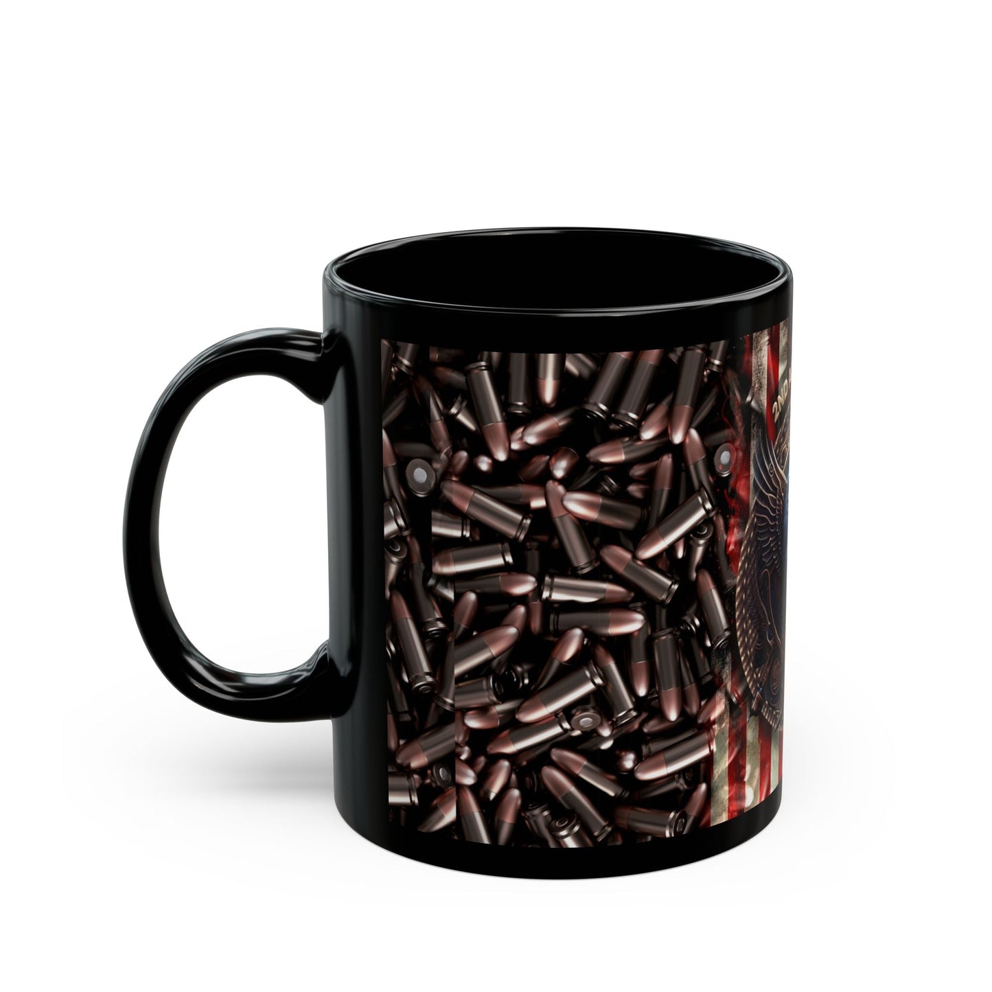 2nd Amendment W/ Ammo Background Black Mug (11oz, 15oz) - Premium Mug from Old Glory 1776 Apparel - Just $19.99! Shop now at Old Glory 1776 Apparel