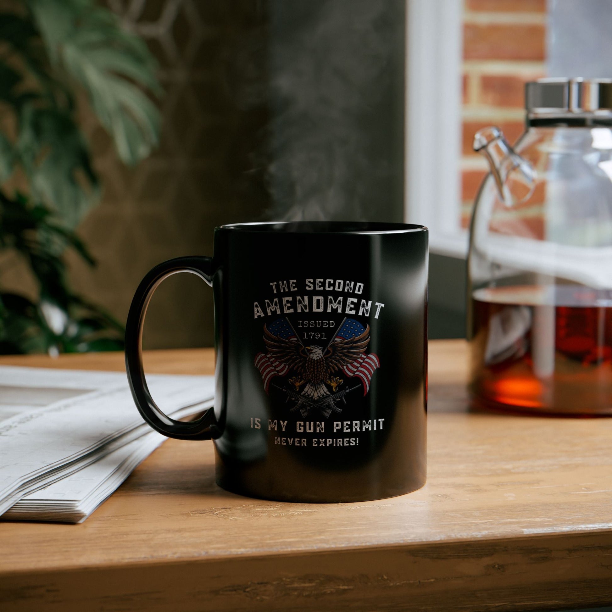 2nd Amendment is My Gun Permit Black Mug, (11oz, 15oz)Pro 2A Coffee Cup, Right to Bear Arms Gift, Second Amendment Drinkware - Premium Mug from Old Glory 1776 Apparel - Just $19.99! Shop now at Old Glory 1776 Apparel