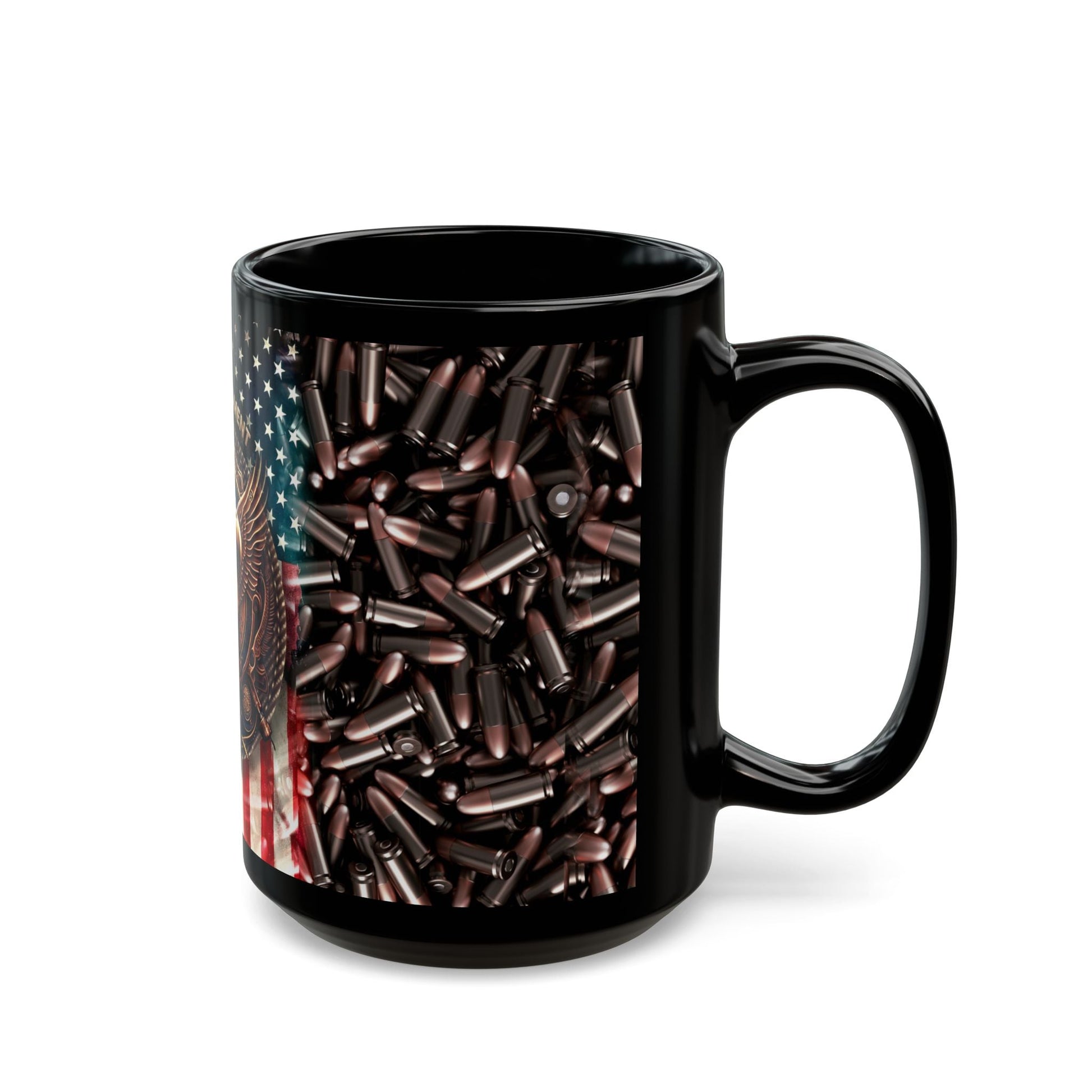 2nd Amendment W/ Ammo Background Black Mug (11oz, 15oz) - Premium Mug from Old Glory 1776 Apparel - Just $19.99! Shop now at Old Glory 1776 Apparel