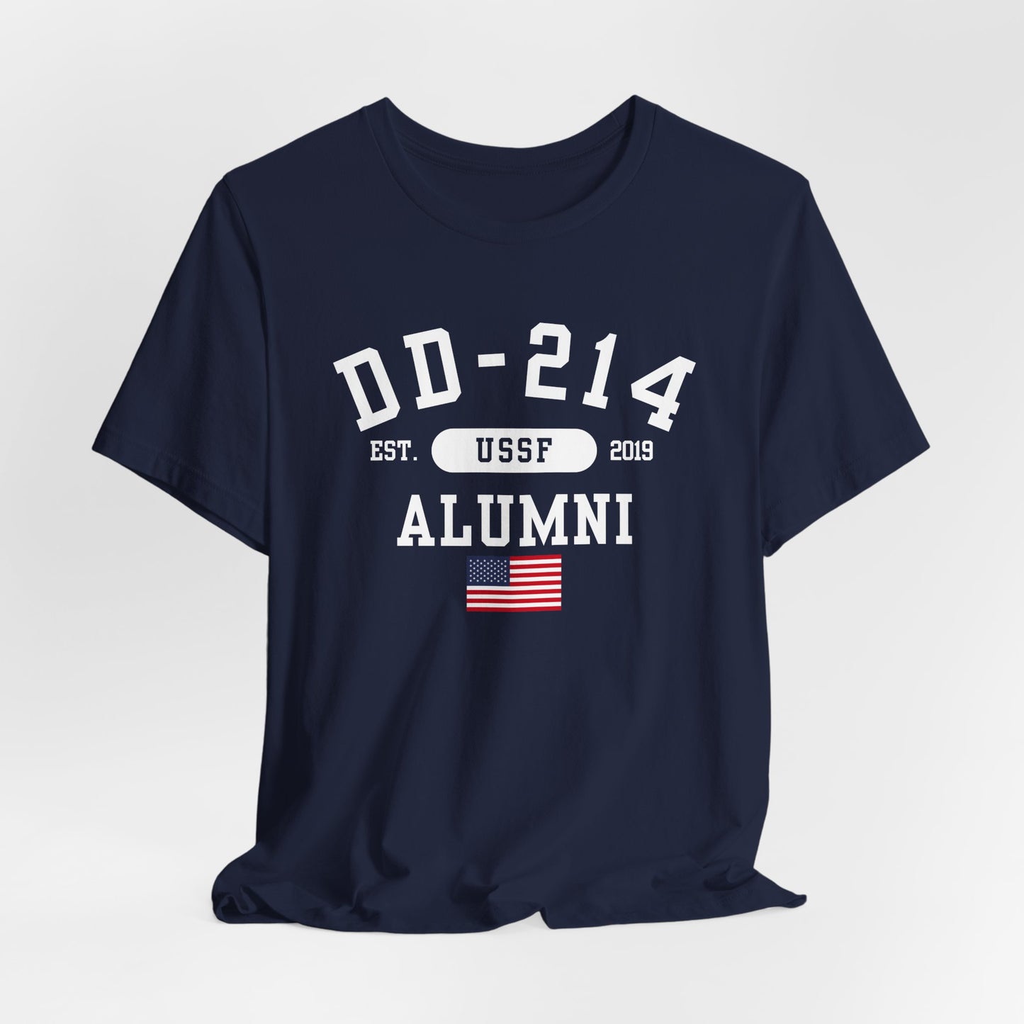 DD-214 Alumni (USSF) Military Retirement T-Shirt, Proud US Space Force Veteran Tee, Perfect Gift for Veterans, Veterans Day Patriotic Wear - Premium T-Shirt from Old Glory 1776 Apparel - Just $26.99! Shop now at Old Glory 1776 Apparel