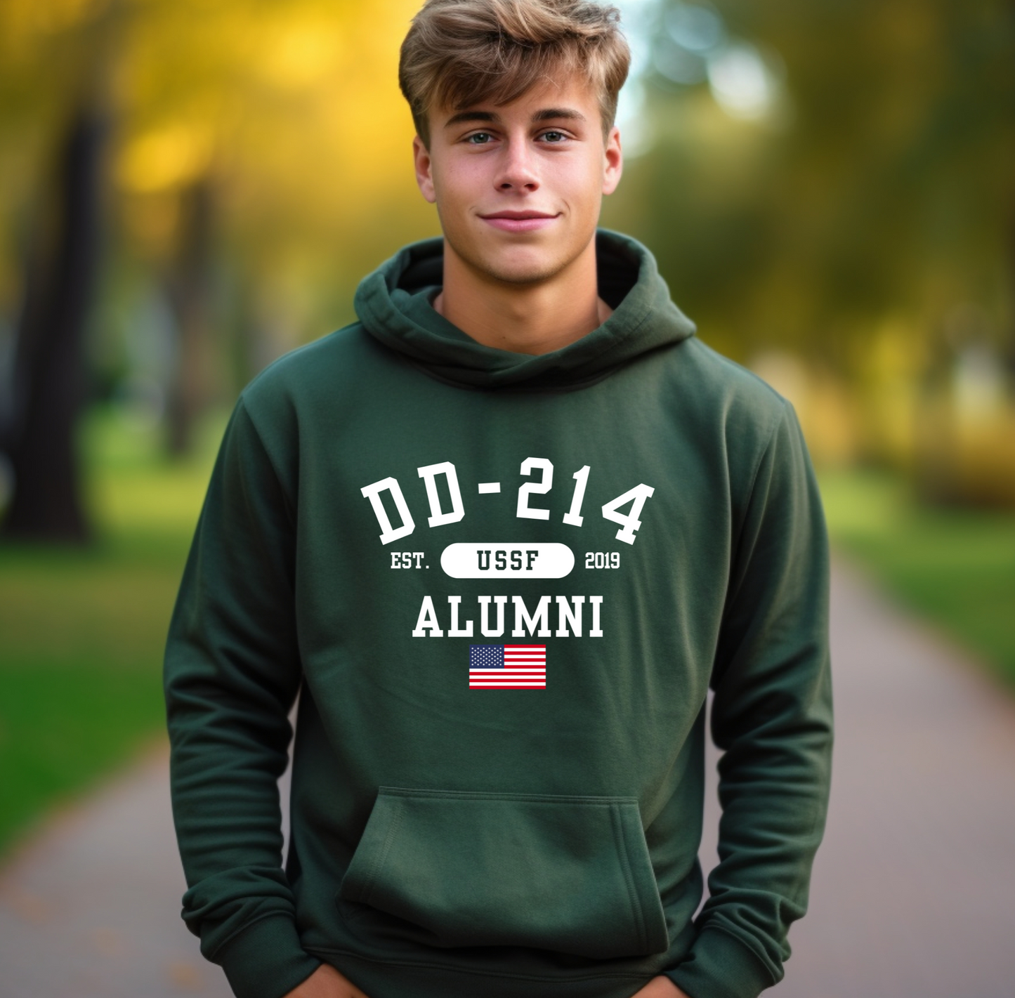 DD-214 Alumni - U.S. Space Force - Unisex Hoodie, Military Veteran Gift, Patriotic Sweatshirt, Veteran Apparel, Military Retirement - Premium Hoodie from Old Glory 1776 Apparel - Just $39.99! Shop now at Old Glory 1776 Apparel