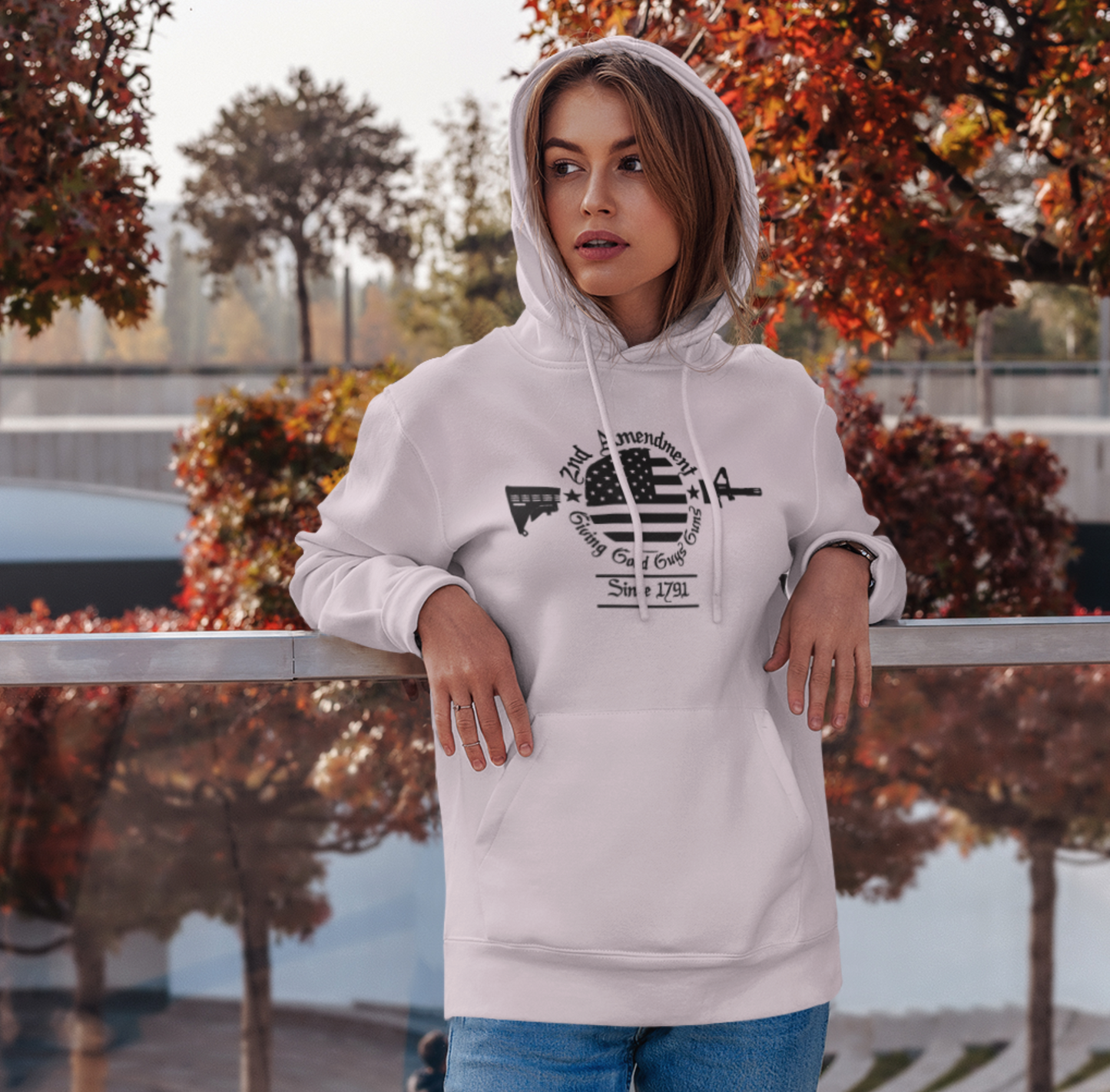 2nd Amendment, Giving Good Guys Guns Since 1791 Unisex Hoodie, Gun Rights, Pro Second Amendment Sweater, Patriotic Gun Owner - Premium Hoodie from Printify - Just $39.99! Shop now at Old Glory 1776 Apparel