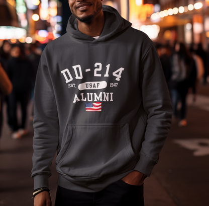 DD-214 Alumni - U.S. Air Force - Unisex Hoodie, Military Veteran Gift, Patriotic Sweatshirt, Veteran Apparel, Air Force Retirement - Premium Hoodie from Old Glory 1776 Apparel - Just $39.99! Shop now at Old Glory 1776 Apparel