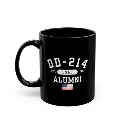 DD-214 Alumni (USAF) Black Mug - 11oz-15oz, Military Retirement Gift, Patriotic Mug - Premium Mug from Old Glory 1776 Apparel - Just $19.99! Shop now at Old Glory 1776 Apparel