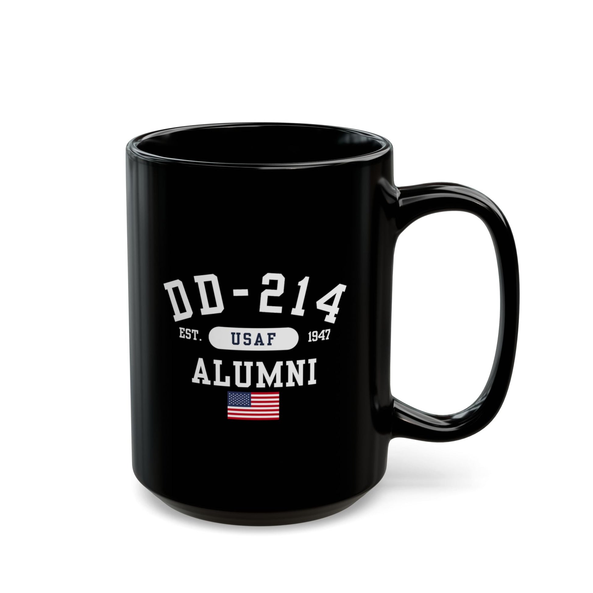 DD-214 Alumni (USAF) Black Mug - 11oz-15oz, Military Retirement Gift, Patriotic Mug - Premium Mug from Old Glory 1776 Apparel - Just $19.99! Shop now at Old Glory 1776 Apparel