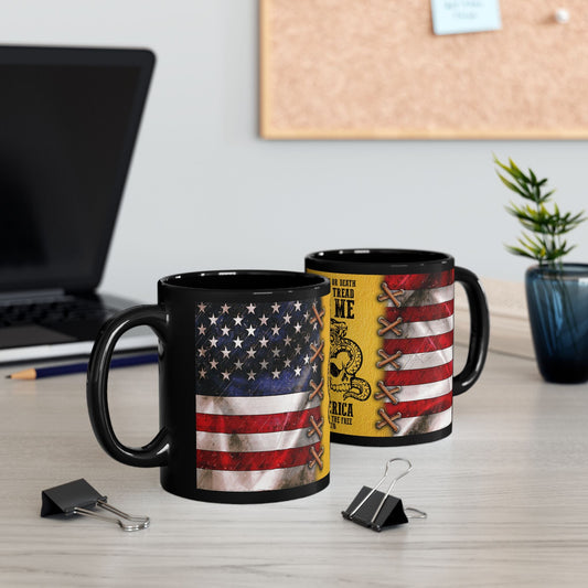 Don't Tread on Me Black Mug (11oz, 15oz) - Premium Mug from Old Glory 1776 Apparel - Just $19.99! Shop now at Old Glory 1776 Apparel