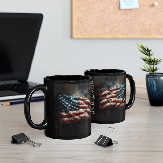 We The People Black Mug - 11oz, 15oz With Flag background, Patriotic Mug - Premium Mug from Old Glory 1776 Apparel - Just $19.99! Shop now at Old Glory 1776 Apparel