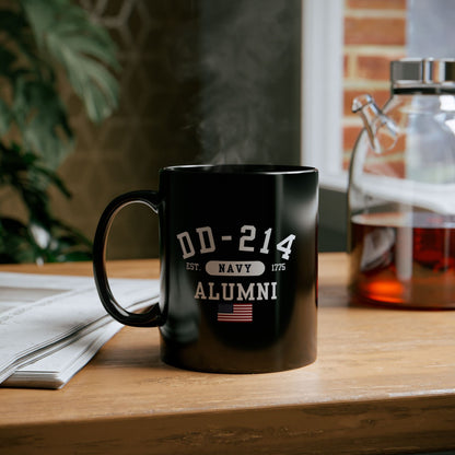 DD-214 Alumni (U.S. Navy) Black Mug - 11oz-15oz, Military Retirement Gift, Patriotic Mug - Premium Mug from Old Glory 1776 Apparel - Just $19.99! Shop now at Old Glory 1776 Apparel