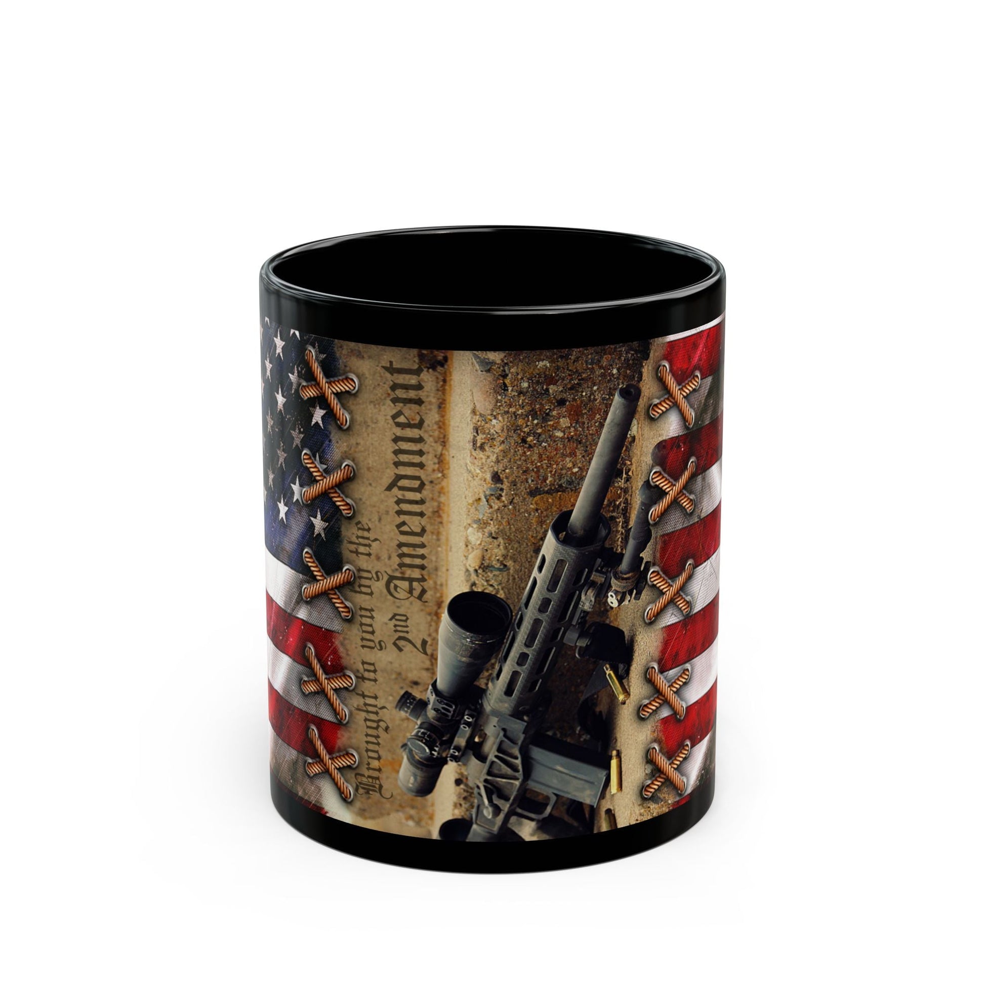 2nd Amendment Flag W/ Rifle Black Mug (11oz, 15oz) - Premium Mug from Old Glory 1776 Apparel - Just $19.99! Shop now at Old Glory 1776 Apparel