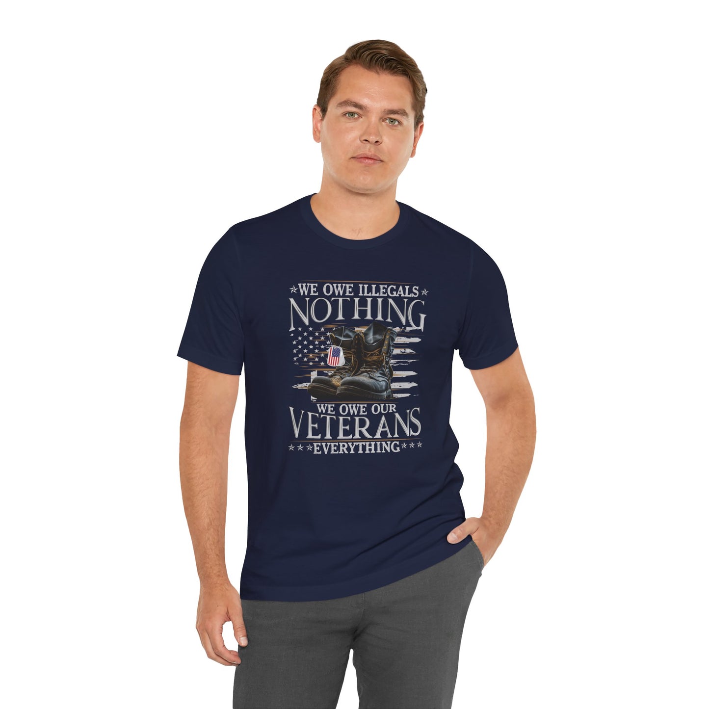 We owe illegals nothing, we owe veterans everything premium T-shirt - Premium T-Shirt from Printify - Just $26.99! Shop now at Old Glory 1776 Apparel