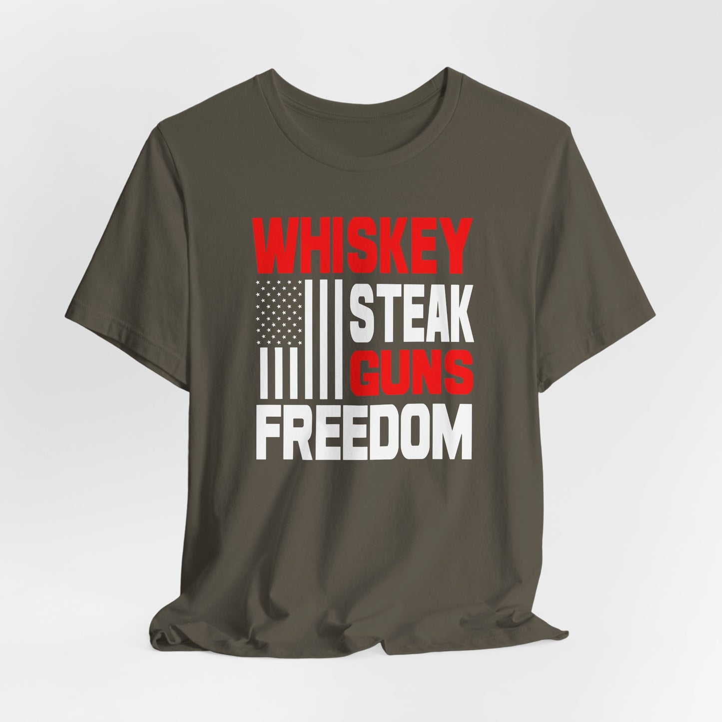 Whiskey Steak Guns & Freedom Unisex premium T-Shirt - Premium T-Shirt from Printify - Just $26.99! Shop now at Old Glory 1776 Apparel