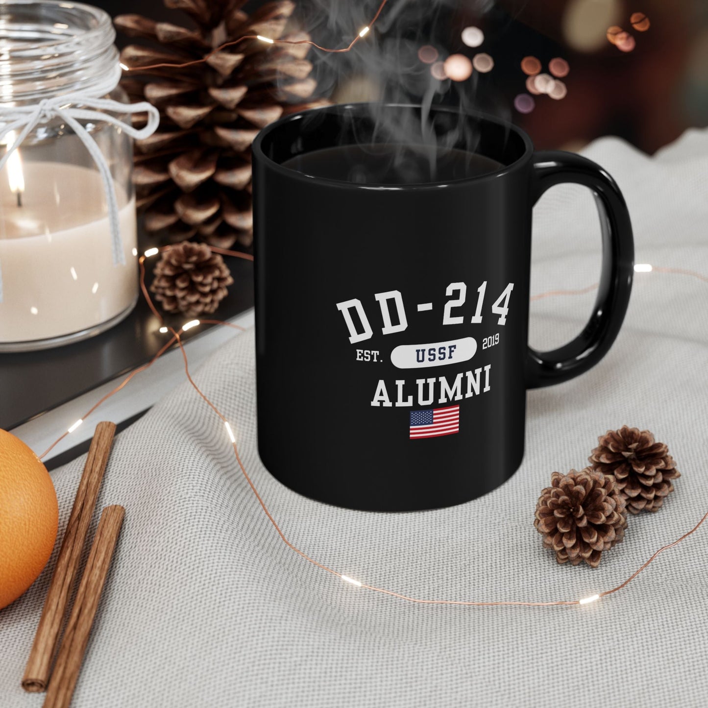 DD-214 Alumni (U.S. Space Force) Black Mug - 11oz-15oz, Military Retirement Gift, Patriotic Mug Proud Service Honor Gift - Premium Mug from Old Glory 1776 Apparel - Just $19.99! Shop now at Old Glory 1776 Apparel