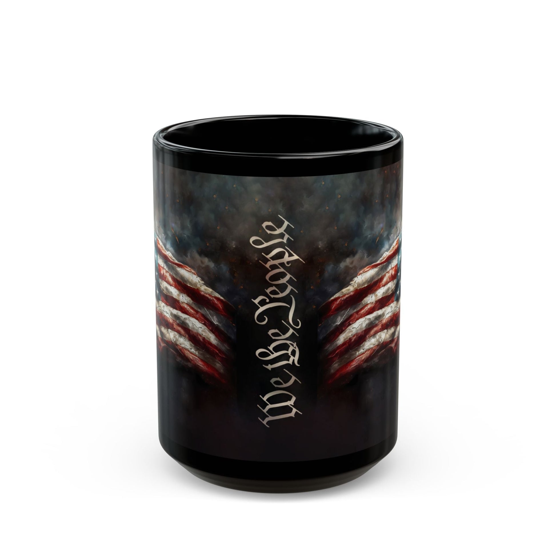 We The People Black Mug - 11oz, 15oz With Flag background, Patriotic Mug - Premium Mug from Old Glory 1776 Apparel - Just $19.99! Shop now at Old Glory 1776 Apparel