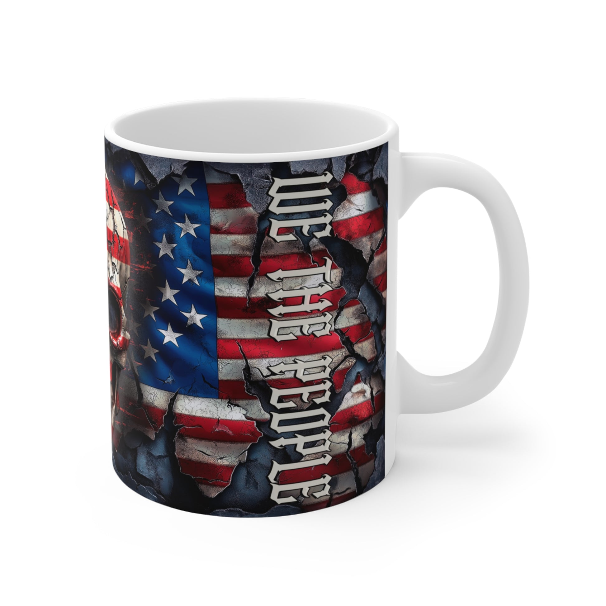 We The People Skull and Flag Patriotic Mug - (11oz-15oz) American Pride, Independence Day Gift, 4th of July Decor, Veteran's Day, Political - Premium Mug from Old Glory 1776 Apparel - Just $19.99! Shop now at Old Glory 1776 Apparel