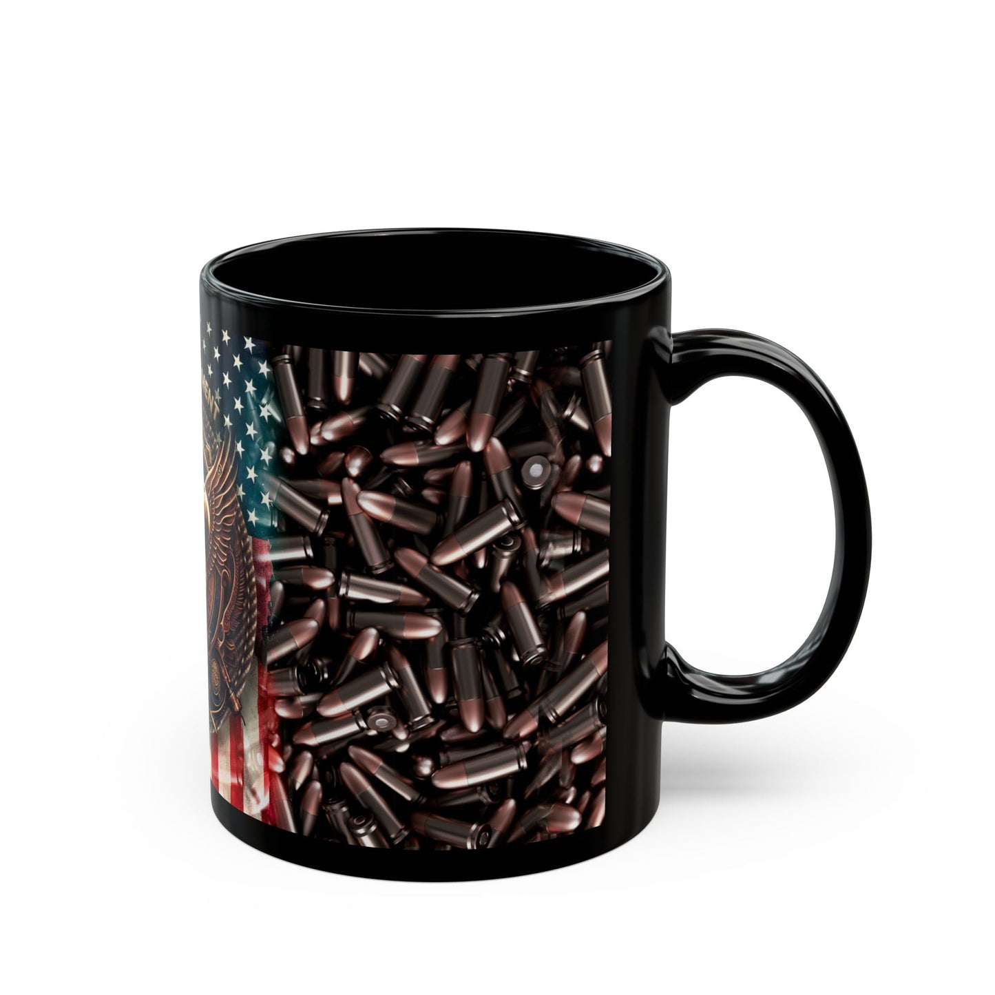 2nd Amendment W/ Ammo Background Black Mug (11oz, 15oz) - Premium Mug from Old Glory 1776 Apparel - Just $19.99! Shop now at Old Glory 1776 Apparel