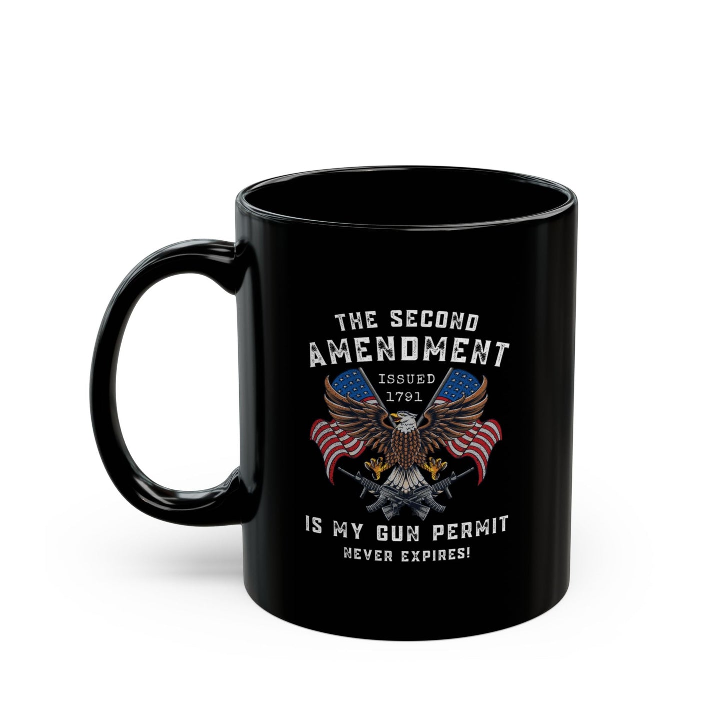 2nd Amendment is My Gun Permit Black Mug, (11oz, 15oz)Pro 2A Coffee Cup, Right to Bear Arms Gift, Second Amendment Drinkware - Premium Mug from Old Glory 1776 Apparel - Just $19.99! Shop now at Old Glory 1776 Apparel