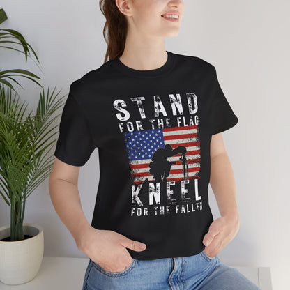 Stand for the Flag Kneel for the fallen premium unisex T-Shirt - Premium T-Shirt from Printify - Just $26.99! Shop now at Old Glory 1776 Apparel