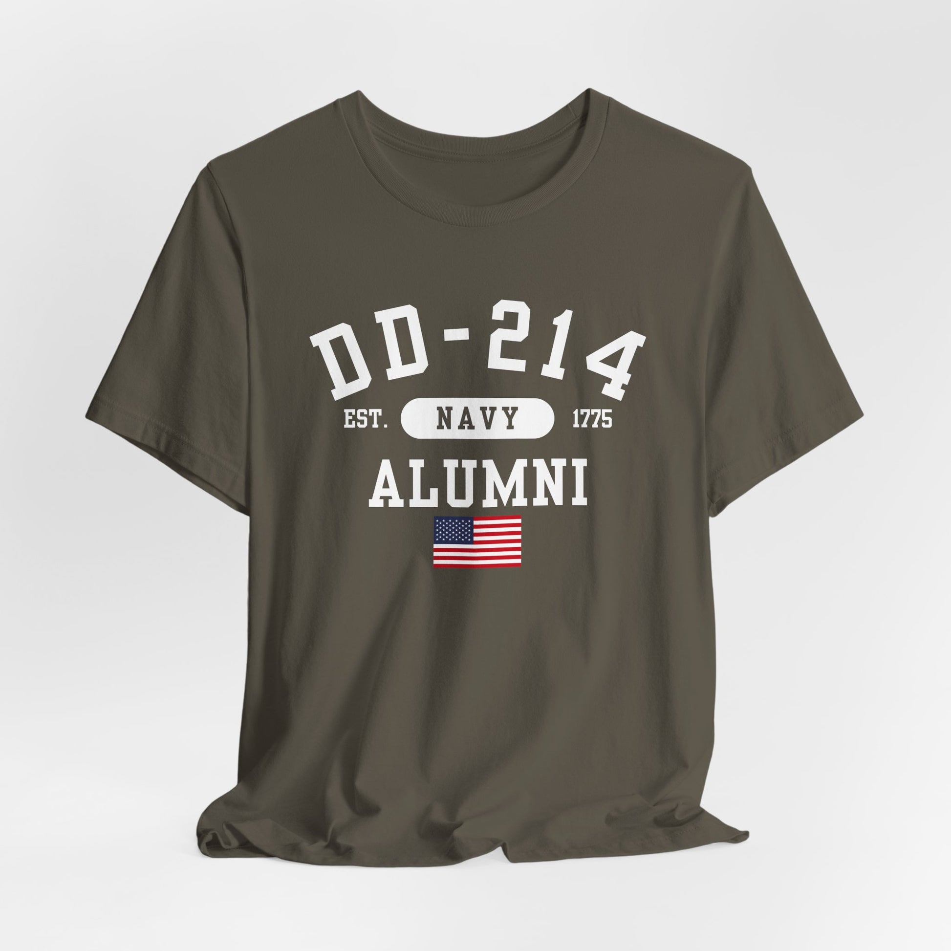 DD-214 Alumni (US Navy) Military Retirement T-Shirt, Proud US Navy Veteran Tee, Perfect Gift for Veterans, Patriotic Wear for Veterans Day - Premium T-Shirt from Old Glory 1776 Apparel - Just $26.99! Shop now at Old Glory 1776 Apparel