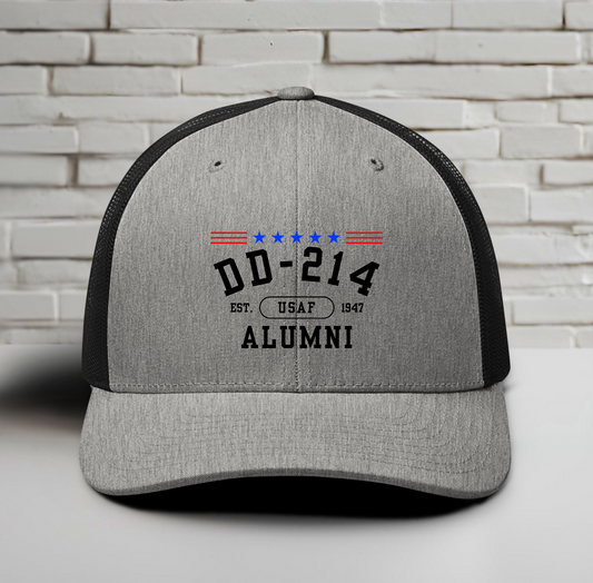 DD-214 Alumni (US Air Force) Trucker Hat , Military Retirement Gift - Premium Trucker Cap from Old Glory 1776 Apparel - Just $29.99! Shop now at Old Glory 1776 Apparel