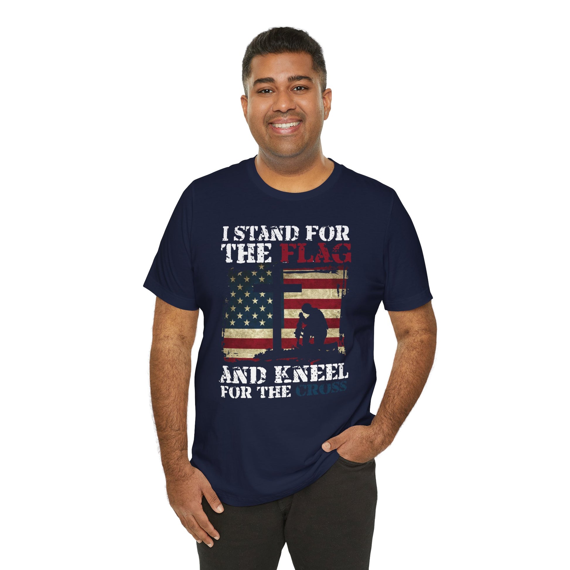 I stand for the flag and kneel for the cross premium unisex t-shirt - Premium T-Shirt from Old Glory 1776 Apparel - Just $26.99! Shop now at Old Glory 1776 Apparel