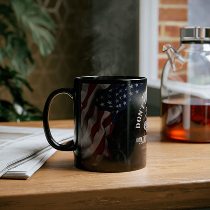 Liberty or Death, Don't Tread on Me Black Mug (11oz, 15oz) - Premium Mug from Old Glory 1776 Apparel - Just $19.99! Shop now at Old Glory 1776 Apparel