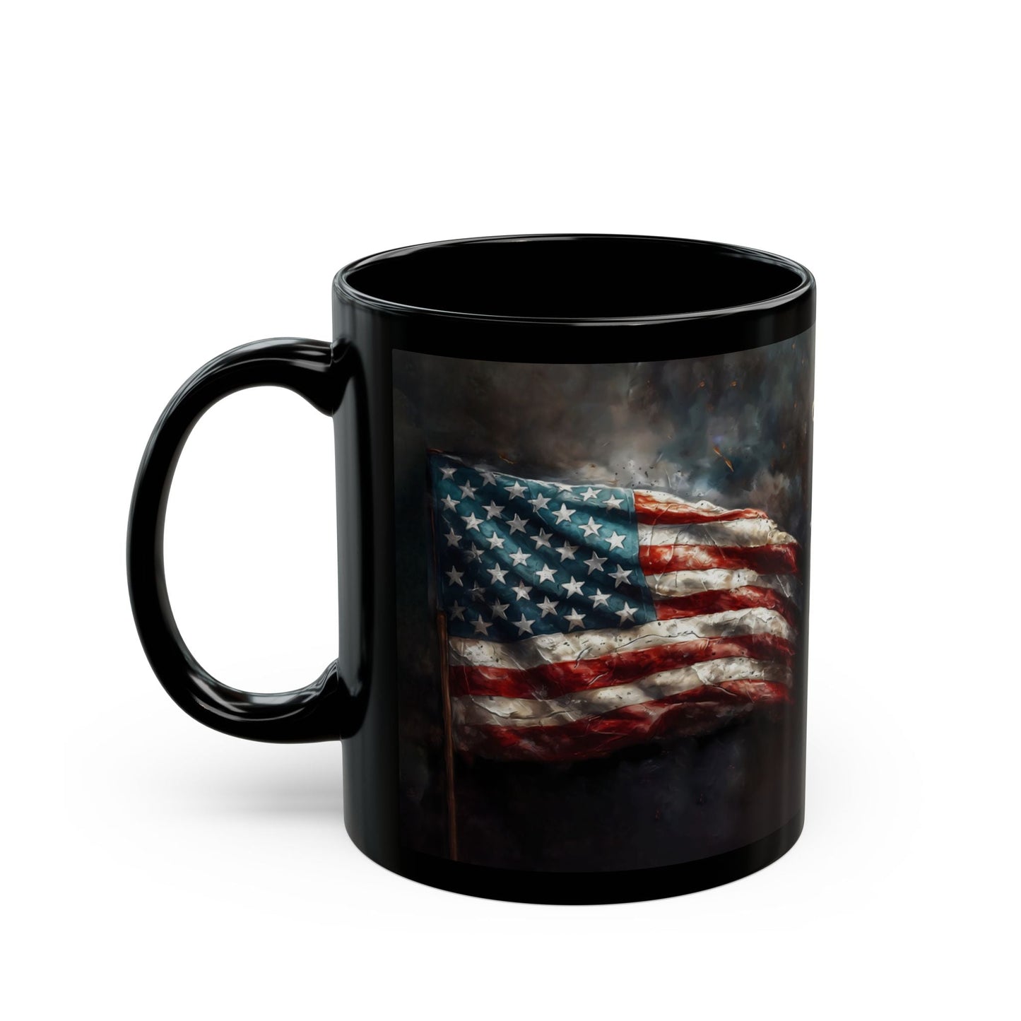 We The People Black Mug - 11oz, 15oz With Flag background, Patriotic Mug - Premium Mug from Old Glory 1776 Apparel - Just $19.99! Shop now at Old Glory 1776 Apparel