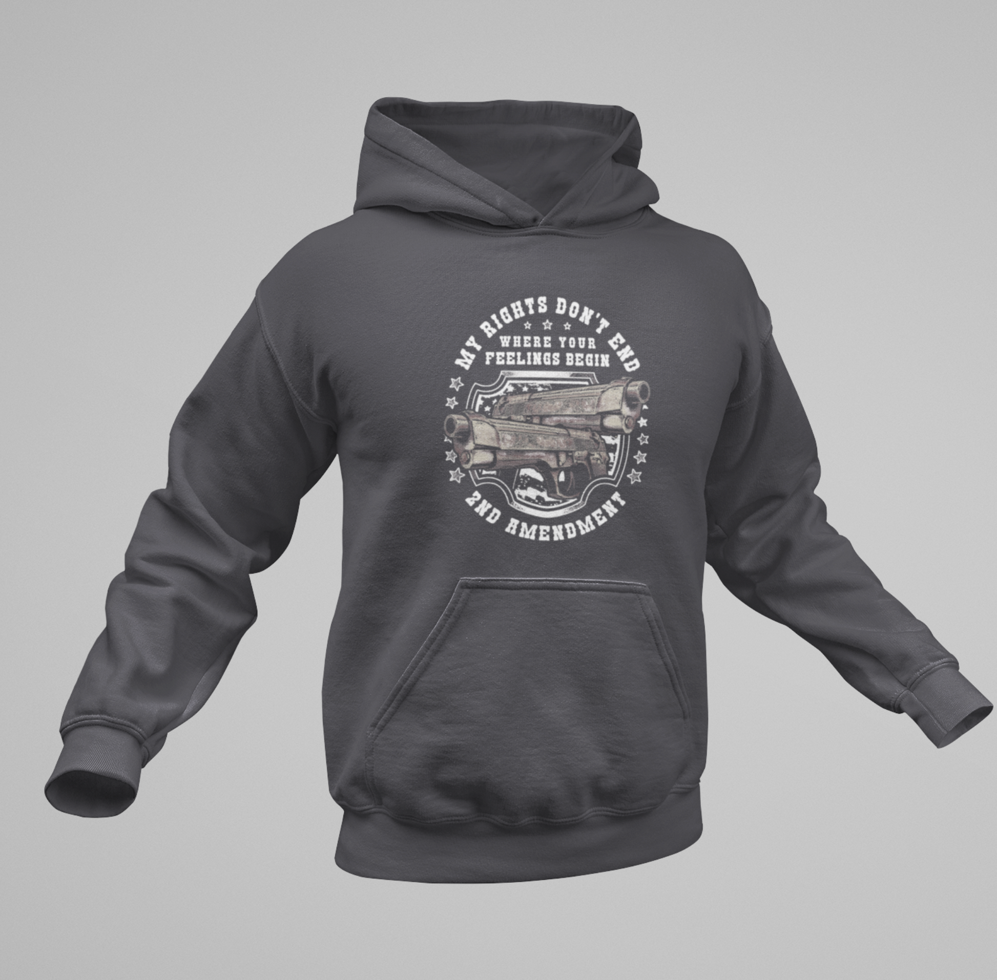 My Rights Don't End Where Your Feelings Begin, Patriotic Unisex Hoodie, Liberty and Freedom Sweatshirt, 2nd Amendment Rights, - Premium Hoodie from Printify - Just $39.99! Shop now at Old Glory 1776 Apparel