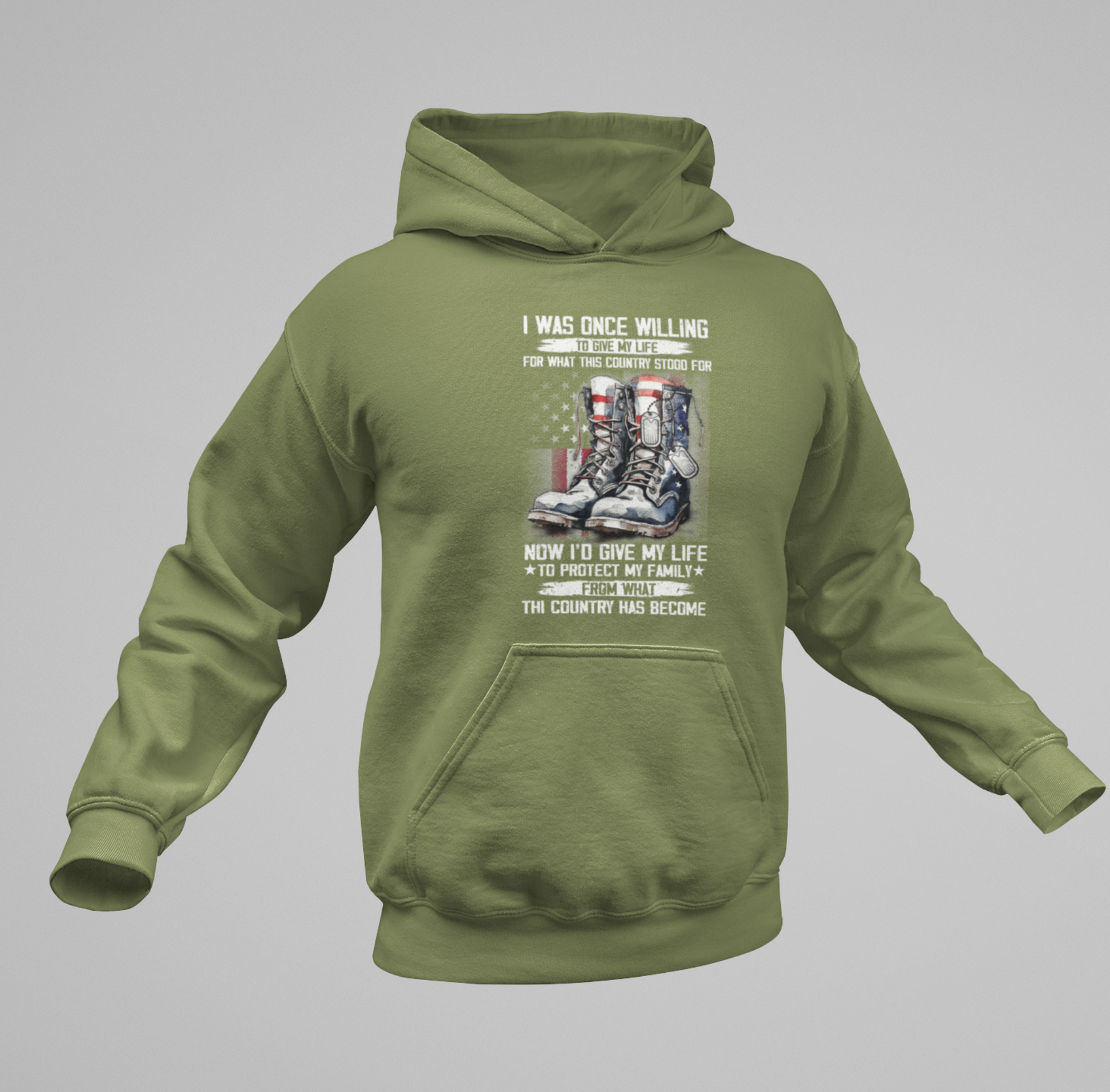 I was once willing to give my life, Unisex Hoodie, Proud Military Veteran, Army Gift for Him, Navy Wife Gift - Premium Hoodie from Printify - Just $39.99! Shop now at Old Glory 1776 Apparel