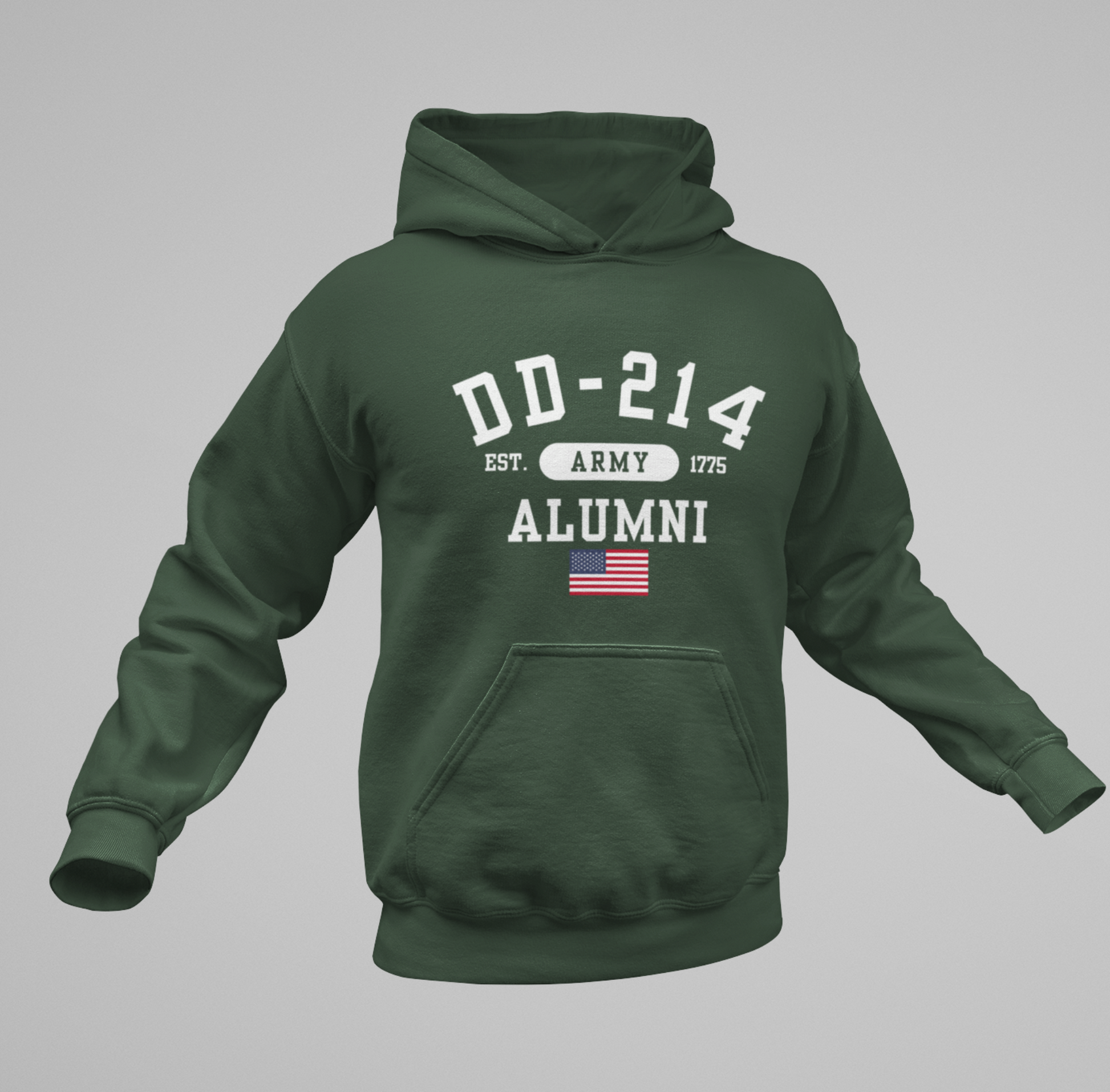 DD-214 Alumni - U.S. Army - Unisex Hoodie, Military Veteran Gift, Patriotic Sweatshirt, Veteran Apparel, Army Retirement - Premium Hoodie from Old Glory - Just $39.99! Shop now at Old Glory 1776 Apparel