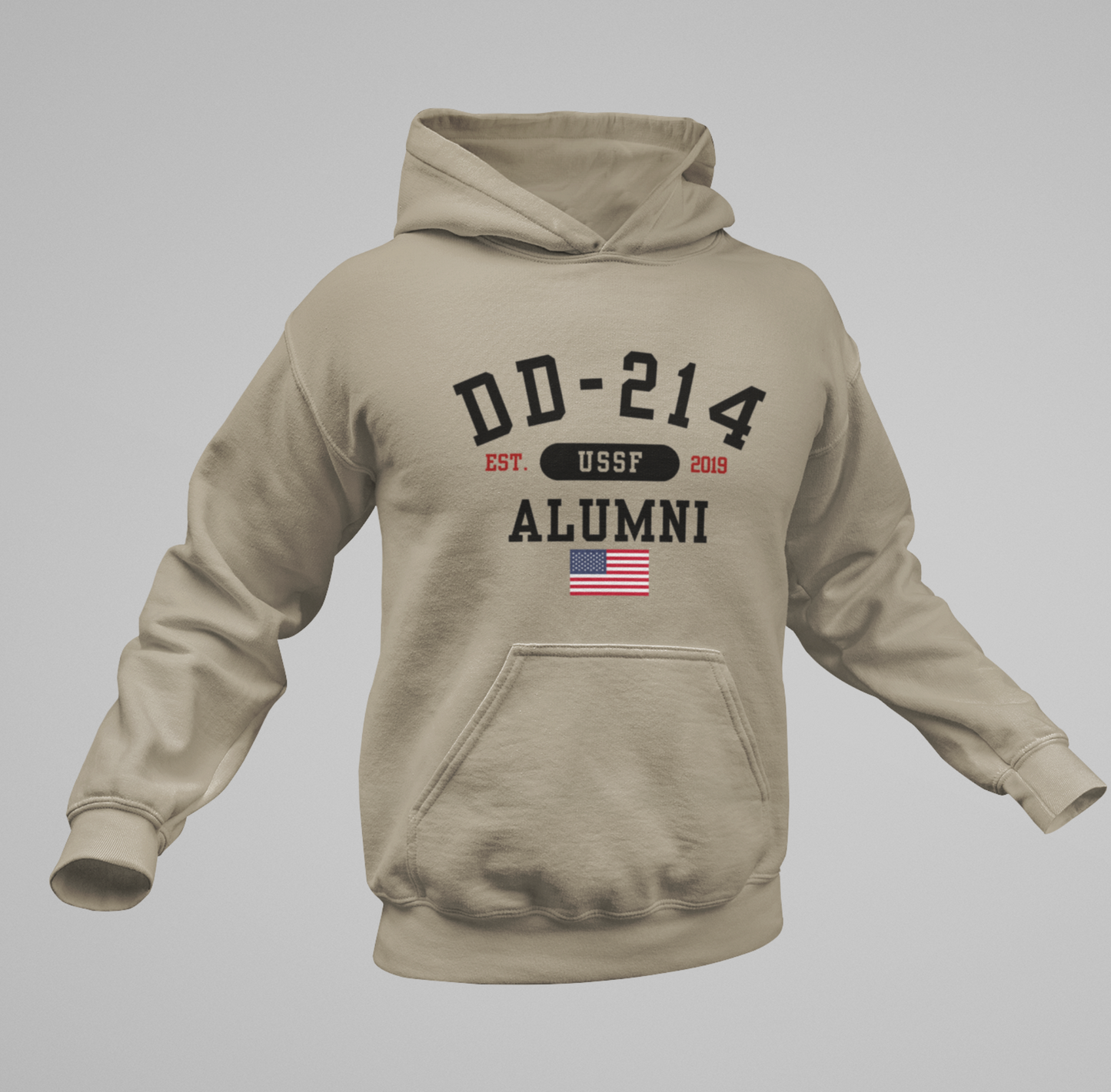 DD-214 Alumni - U.S. Space Force - Unisex Hoodie, Military Veteran Gift, Patriotic Sweatshirt, Veteran Apparel, Military Retirement