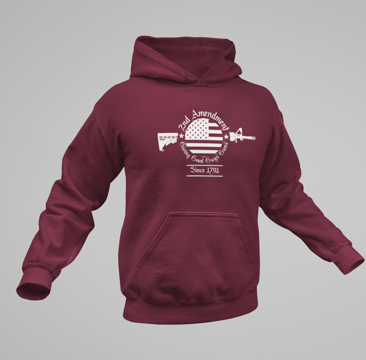 2nd Amendment, Giving Good Guys Guns Since 1791 Unisex Hoodie, Gun Rights, Pro Second Amendment Sweater, Patriotic Gun Owner - Premium Hoodie from Printify - Just $39.99! Shop now at Old Glory 1776 Apparel