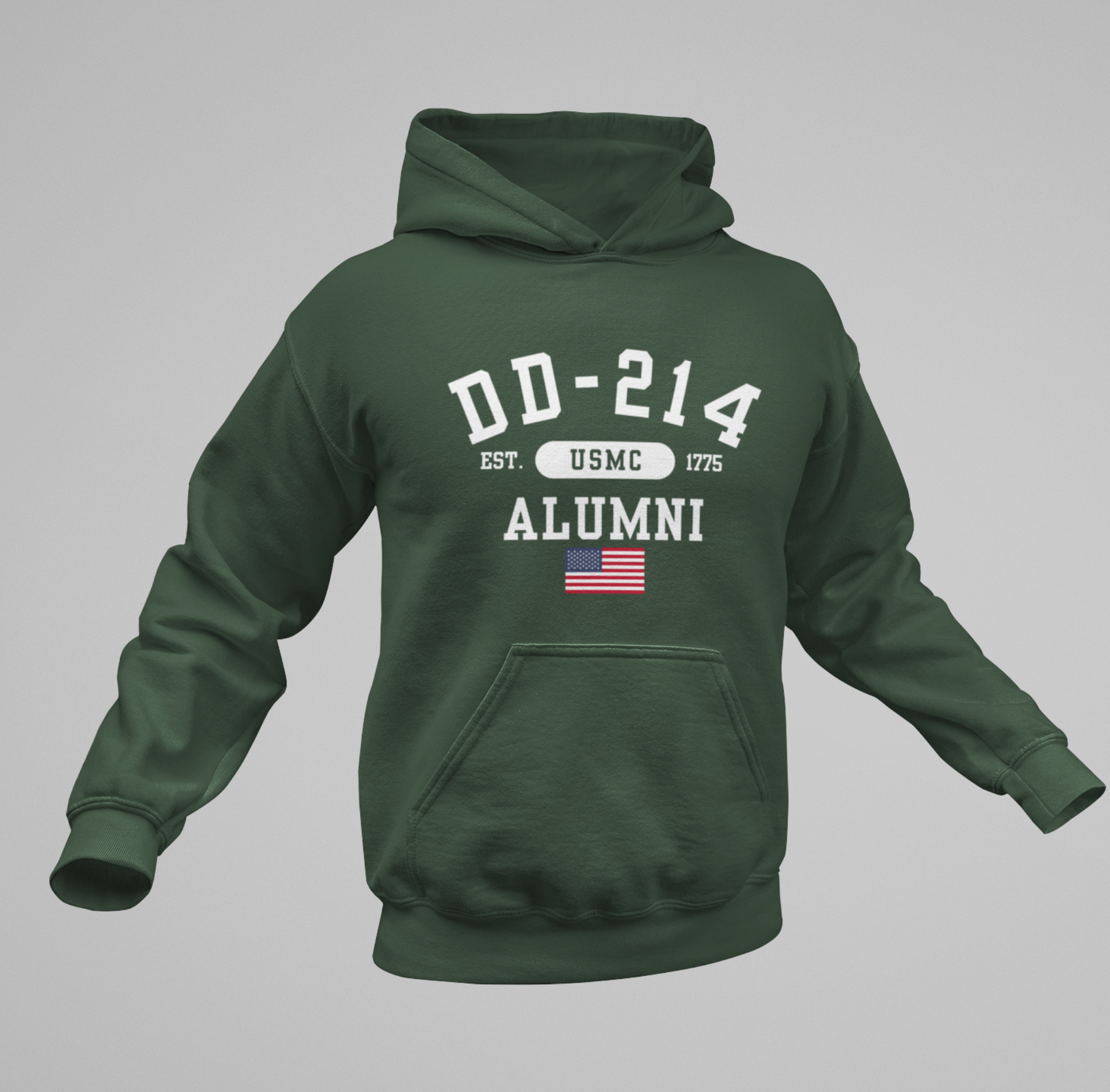 DD-214 Alumni (USMC) Hoodie, Veteran Gift, Military Apparel, USMC Sweatshirt, Marine Corps - Premium Hoodie from Printify - Just $39.99! Shop now at Old Glory 1776 Apparel