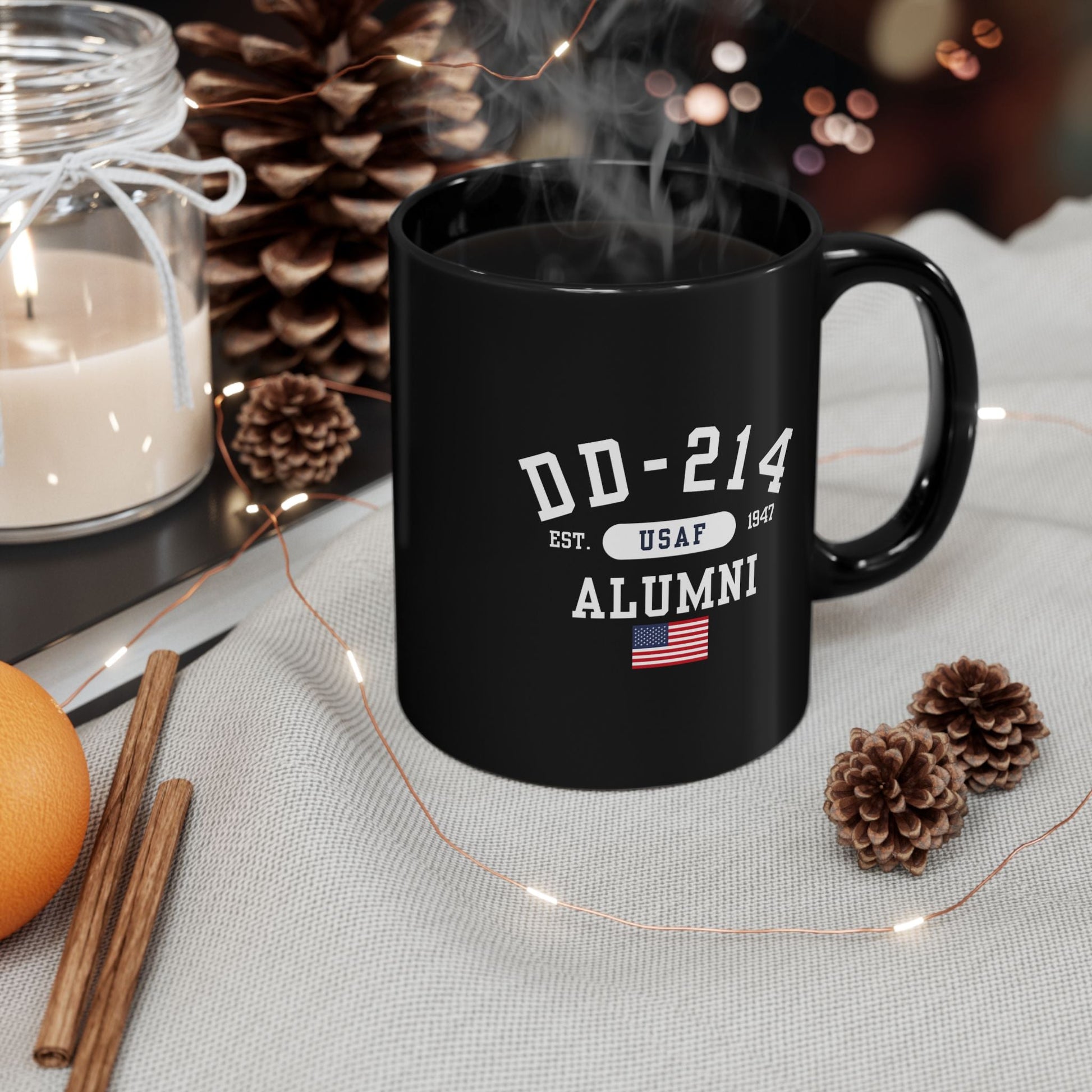 DD-214 Alumni (USAF) Black Mug - 11oz-15oz, Military Retirement Gift, Patriotic Mug - Premium Mug from Old Glory 1776 Apparel - Just $19.99! Shop now at Old Glory 1776 Apparel