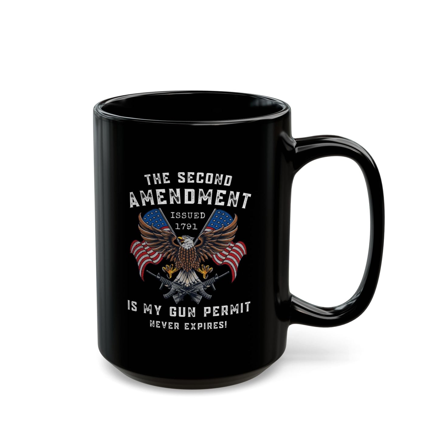 2nd Amendment is My Gun Permit Black Mug, (11oz, 15oz)Pro 2A Coffee Cup, Right to Bear Arms Gift, Second Amendment Drinkware - Premium Mug from Old Glory 1776 Apparel - Just $19.99! Shop now at Old Glory 1776 Apparel