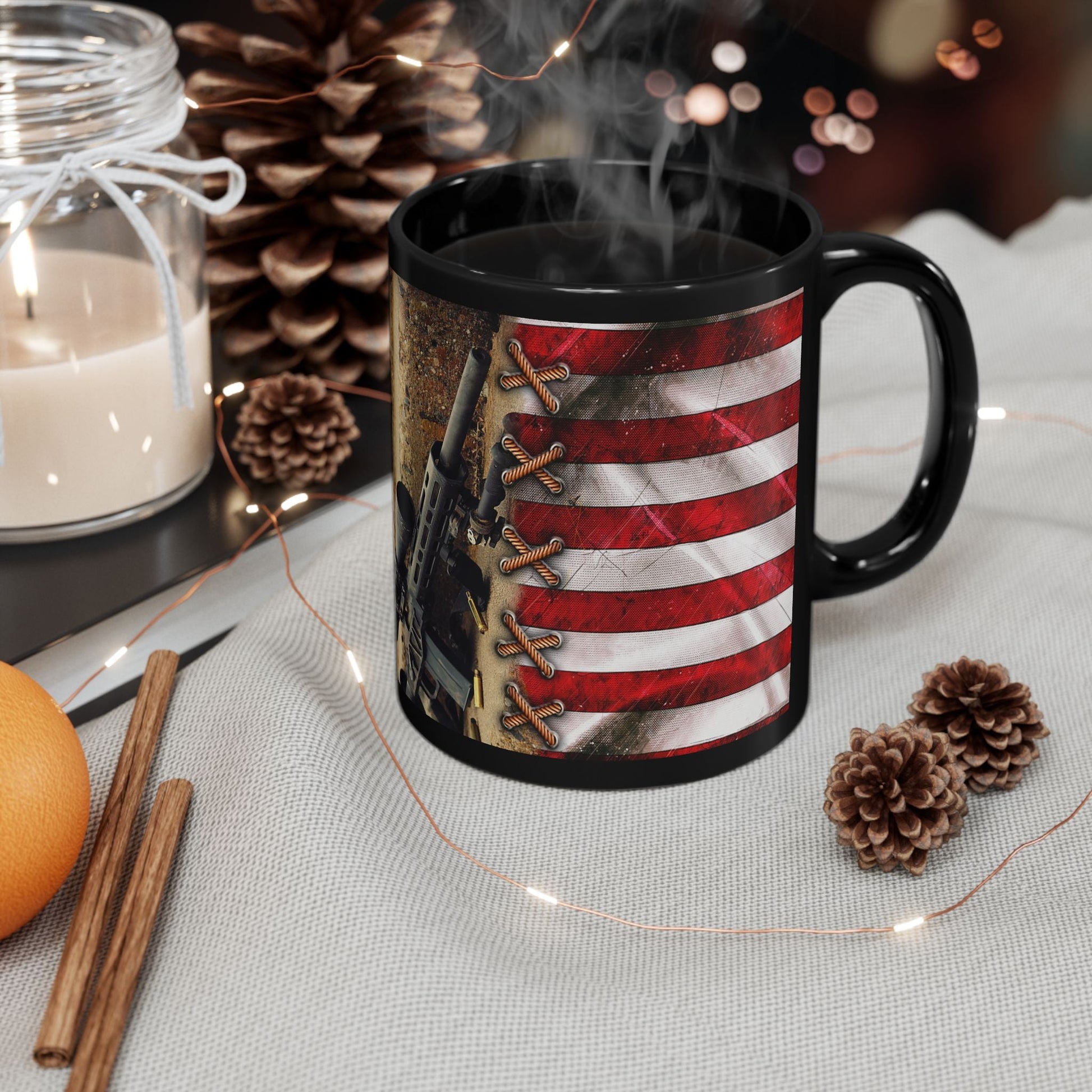 2nd Amendment Flag W/ Rifle Black Mug (11oz, 15oz) - Premium Mug from Old Glory 1776 Apparel - Just $19.99! Shop now at Old Glory 1776 Apparel