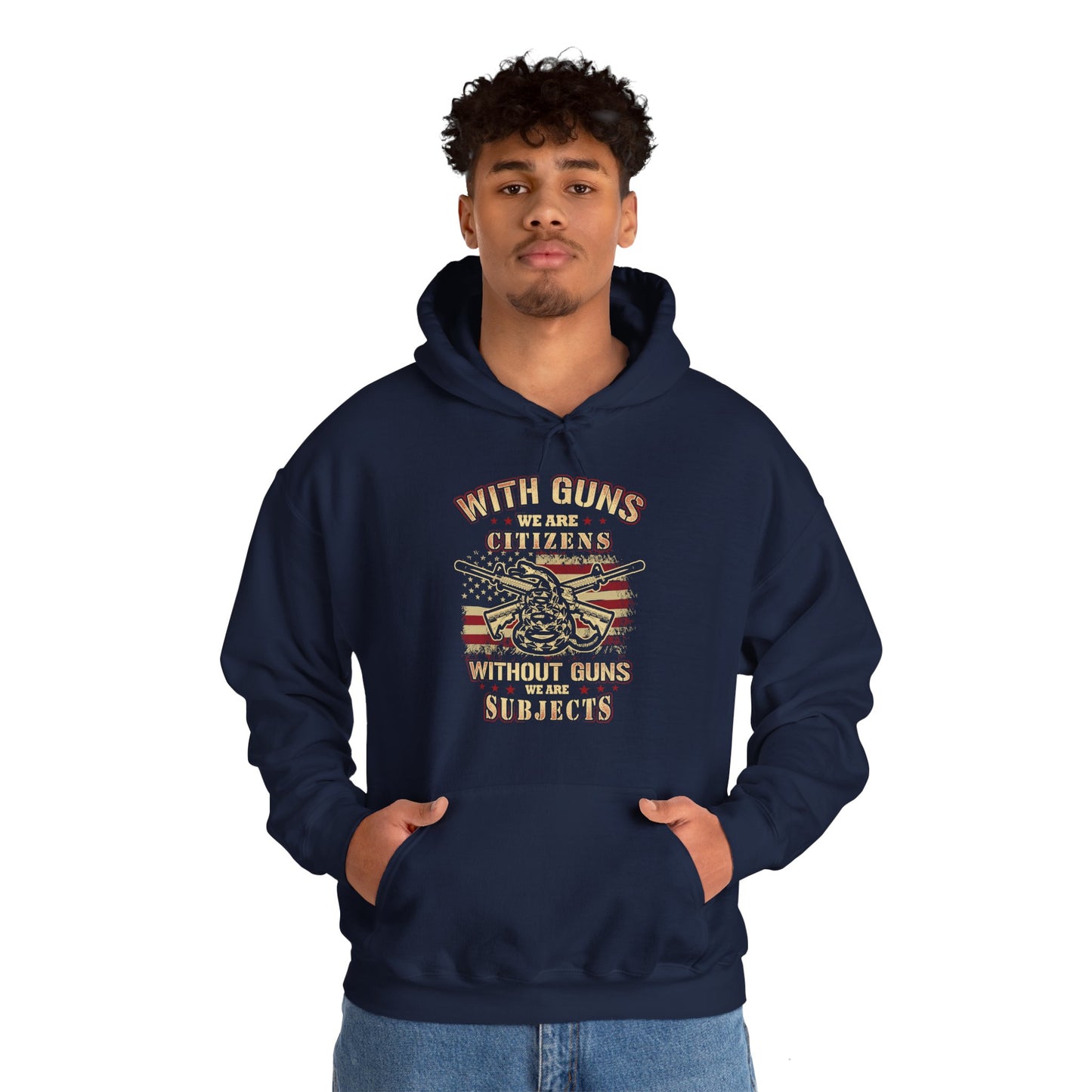 With guns we are citizens without guns we are subjects Unisex Hoodie - Premium Hoodie from Printify - Just $39.99! Shop now at Old Glory 1776 Apparel