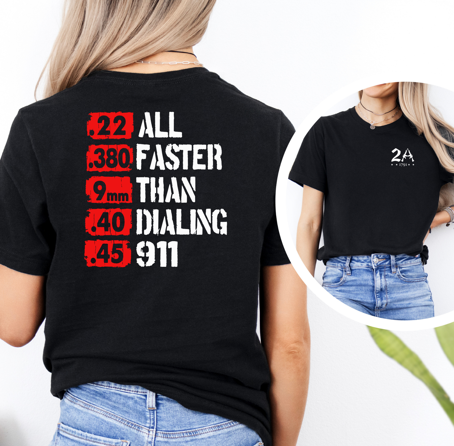 All Faster Than Dialing 911 Patriotic Unisex T-Shirt, 2nd Amendment Unisex Tee, , Premium Shirt, American Patriot Gift, - Premium T-Shirt from Old Glory 1776 Apparel - Just $28.99! Shop now at Old Glory 1776 Apparel