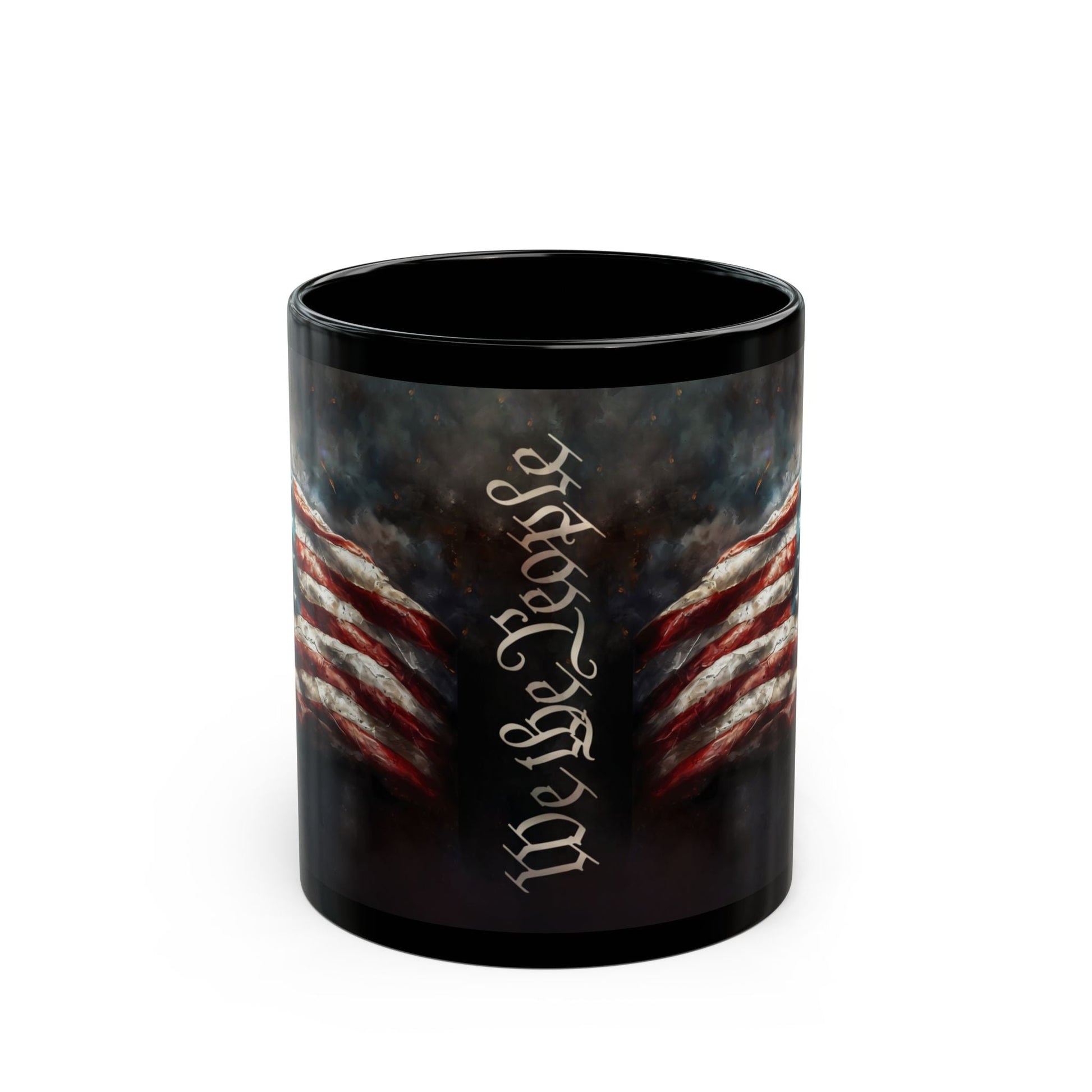 We The People Black Mug - 11oz, 15oz With Flag background, Patriotic Mug - Premium Mug from Old Glory 1776 Apparel - Just $19.99! Shop now at Old Glory 1776 Apparel