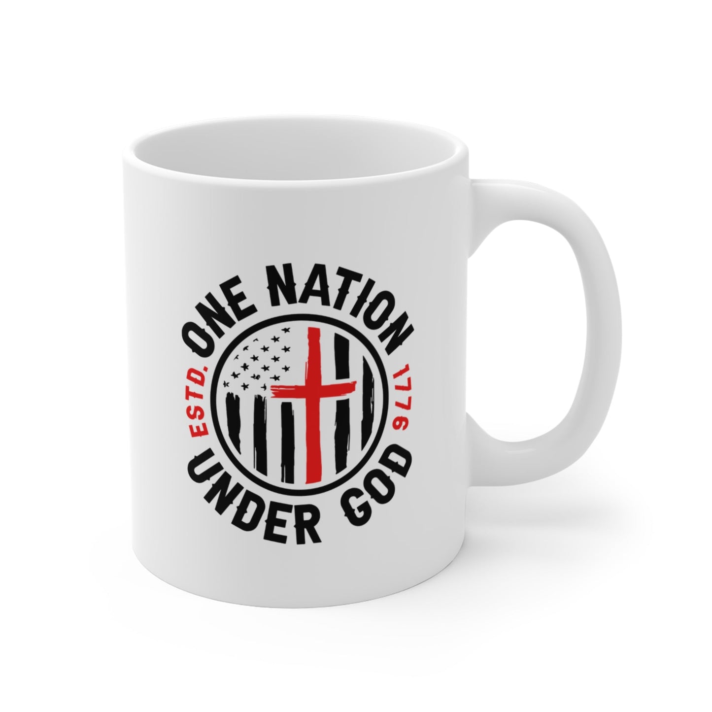 One Nation Under God White Mug (11oz, 15oz) – Christian Faith & American Flag Design, Patriotic Mug - Premium Mug from Old Glory 1776 Apparel - Just $19.99! Shop now at Old Glory 1776 Apparel