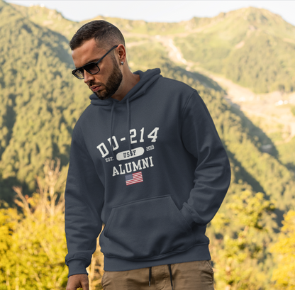 DD-214 Alumni - U.S. Space Force - Unisex Hoodie, Military Veteran Gift, Patriotic Sweatshirt, Veteran Apparel, Military Retirement