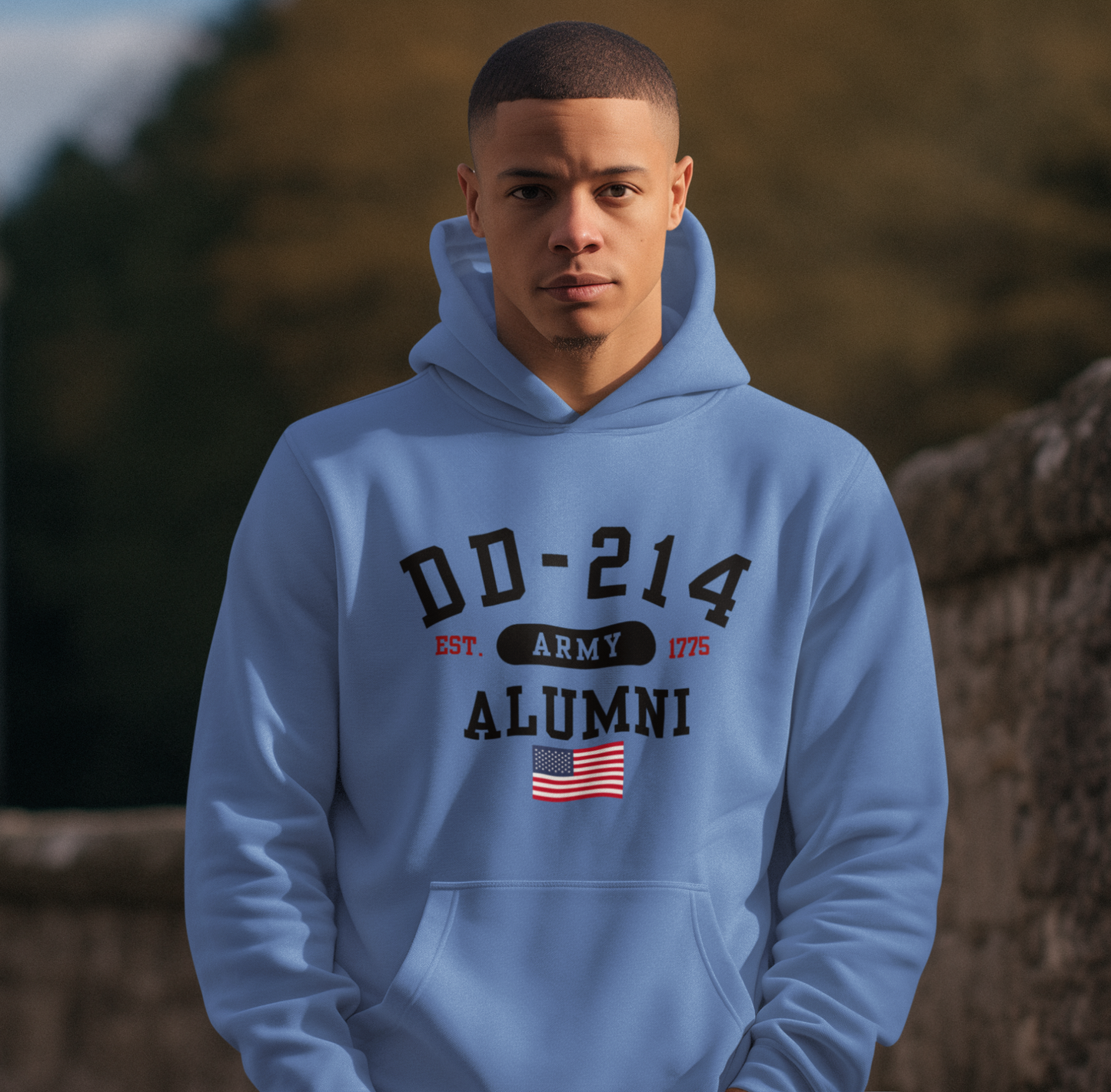 DD-214 Alumni - U.S. Army - Unisex Hoodie, Military Veteran Gift, Patriotic Sweatshirt, Veteran Apparel, Army Retirement - Premium Hoodie from Old Glory - Just $39.99! Shop now at Old Glory 1776 Apparel