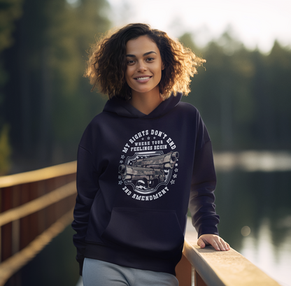 My Rights Don't End Where Your Feelings Begin, Patriotic Unisex Hoodie, Liberty and Freedom Sweatshirt, 2nd Amendment Rights, - Premium Hoodie from Old Glory 1776 Apparel - Just $39.99! Shop now at Old Glory 1776 Apparel